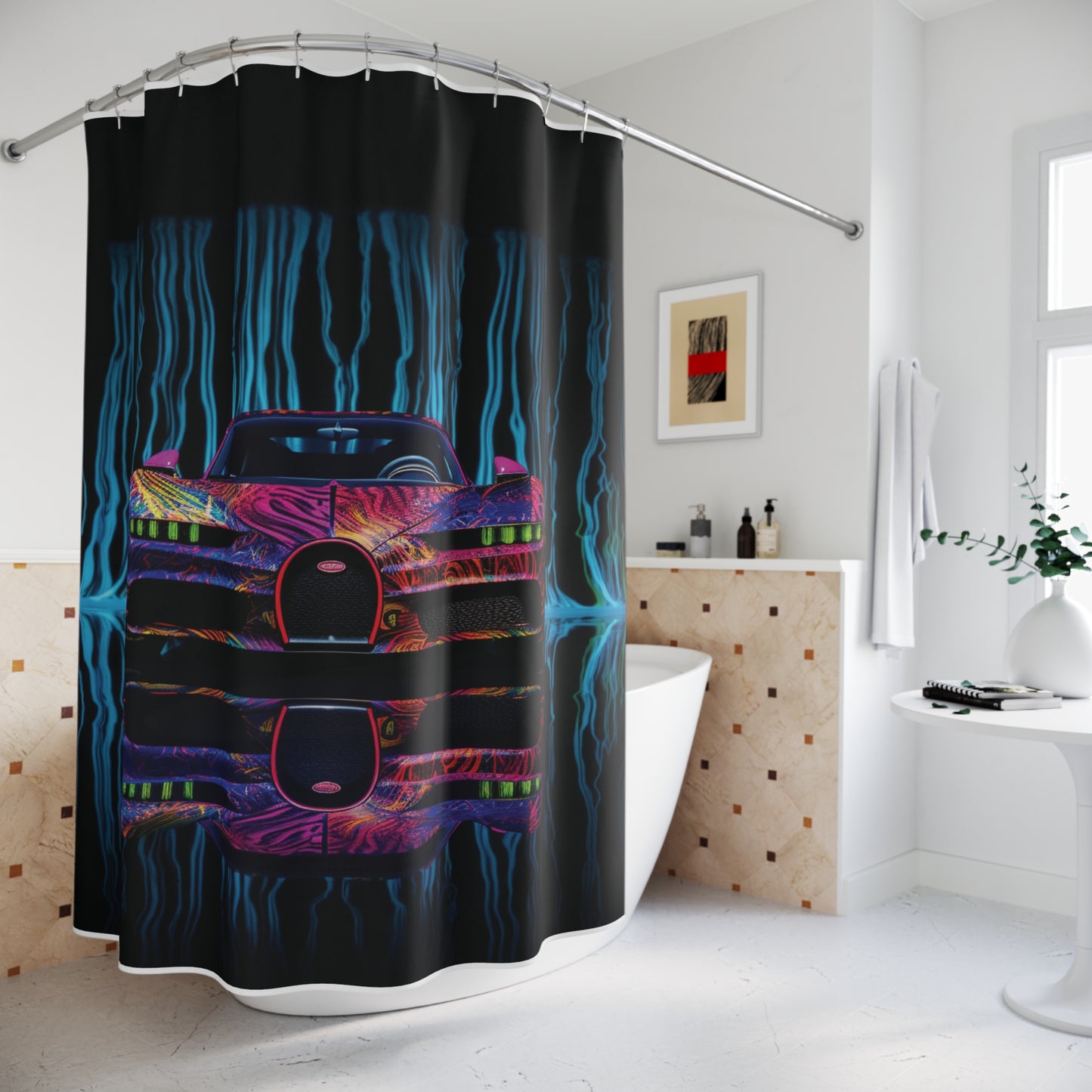 Polyester Shower Curtain Bugatti Water 3