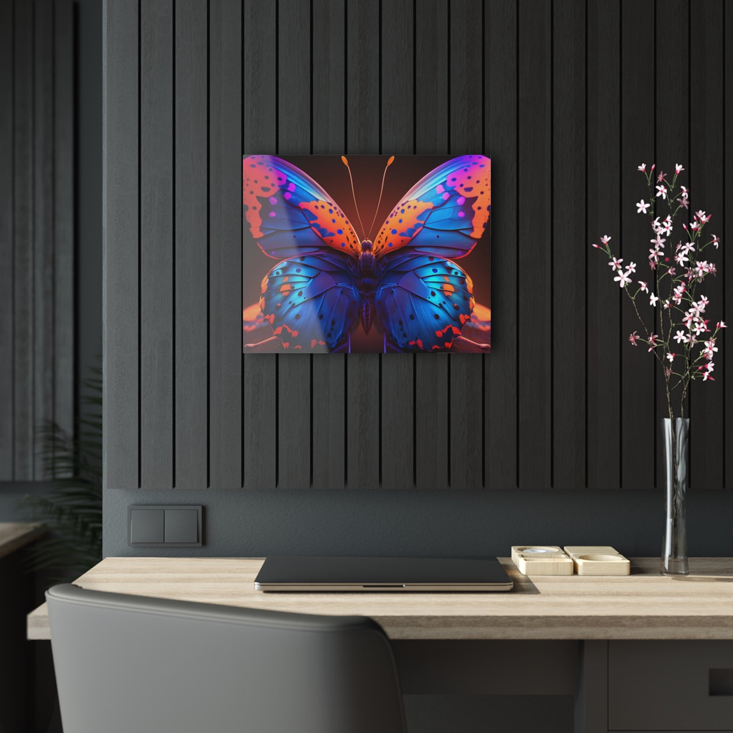 Acrylic Prints Neon Butterfly Macro 3