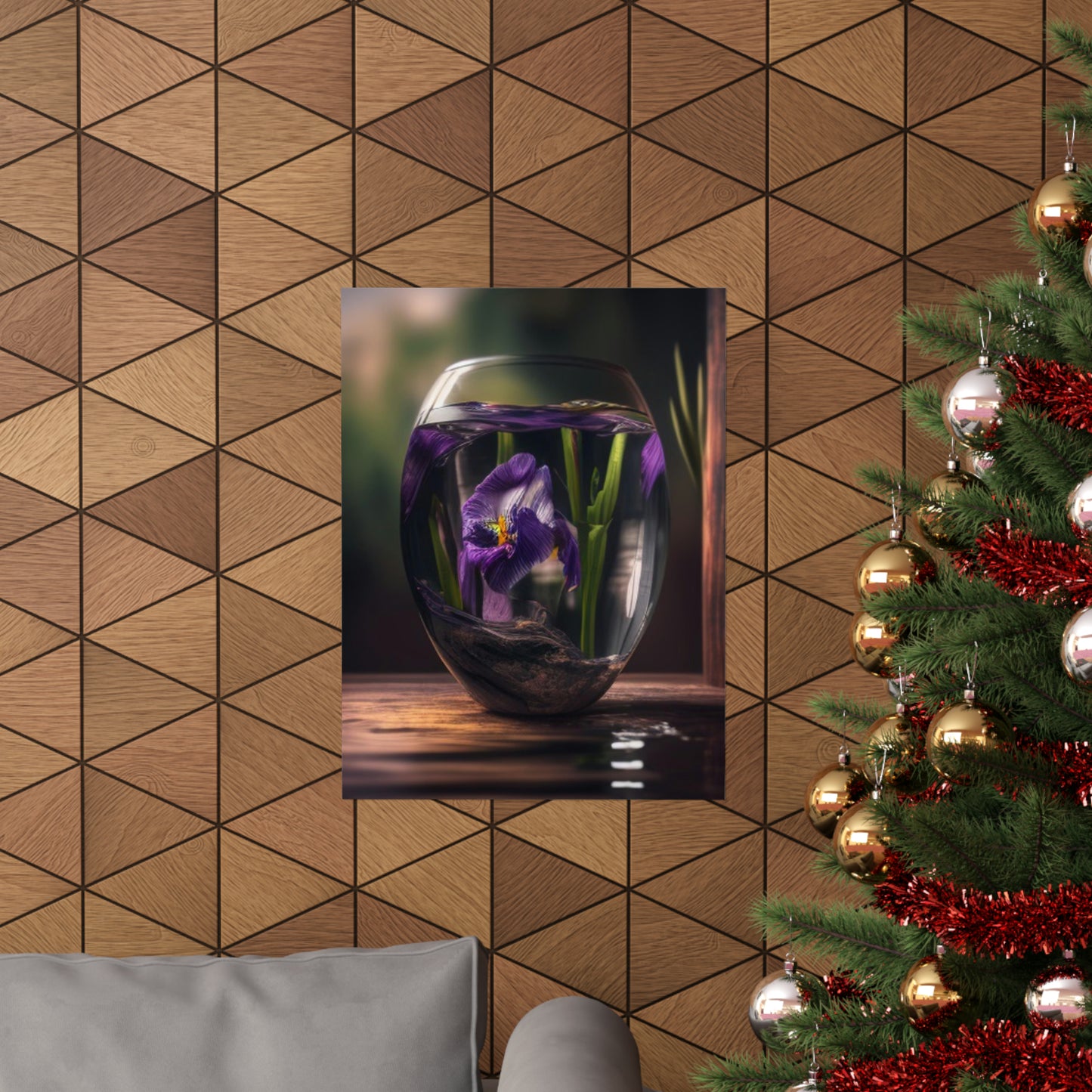 Premium Matte Vertical Posters Purple Iris in a vase 4