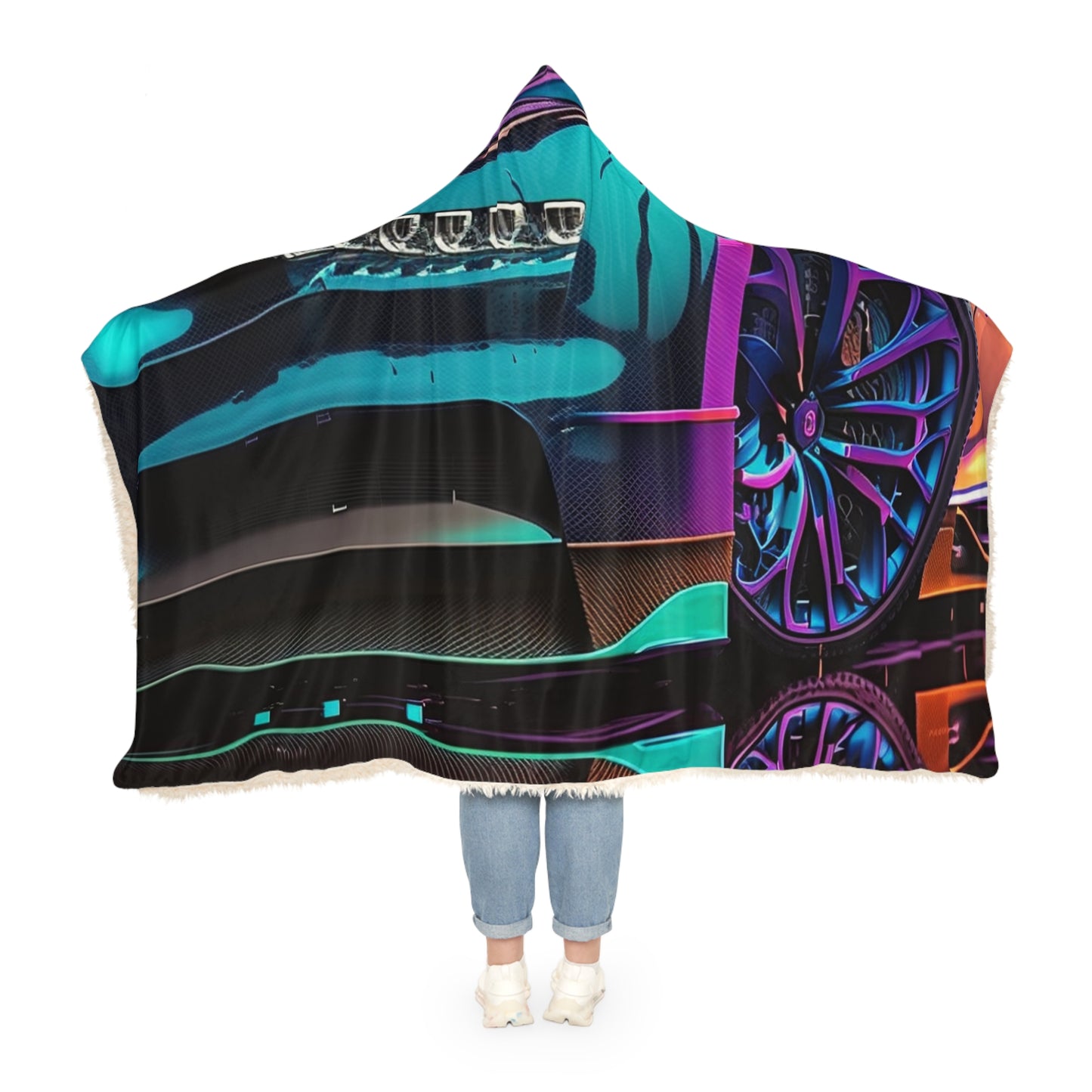 Snuggle Hooded Blanket Bugatti Neon Chiron 1