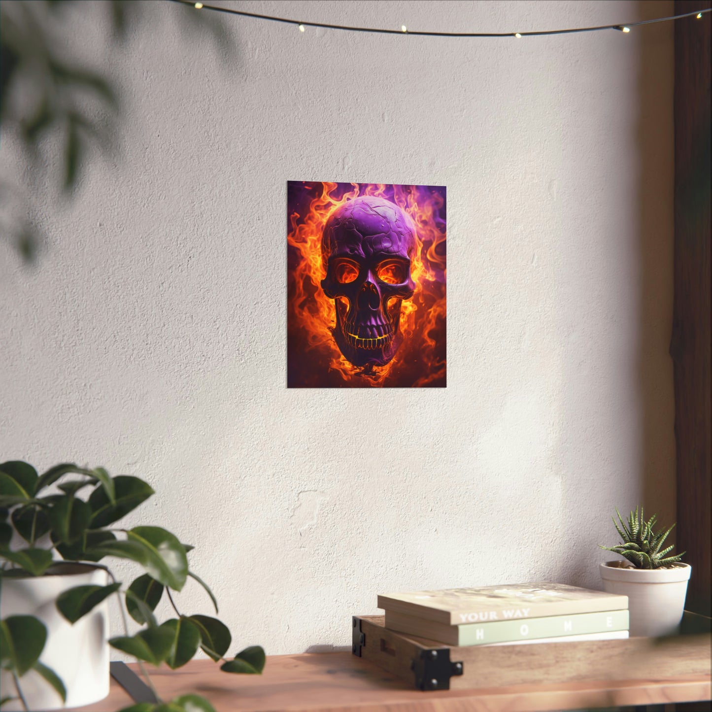 Premium Matte Vertical Posters Skull Flames 3