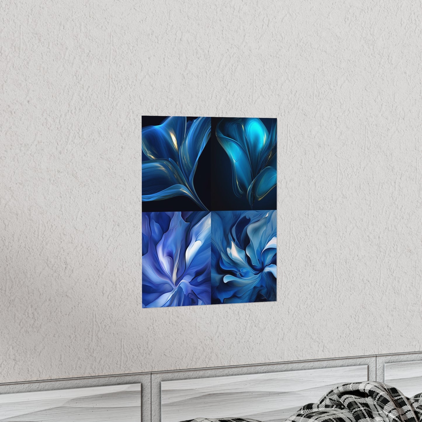 Premium Matte Vertical Posters Abstract Blue Tulip 5