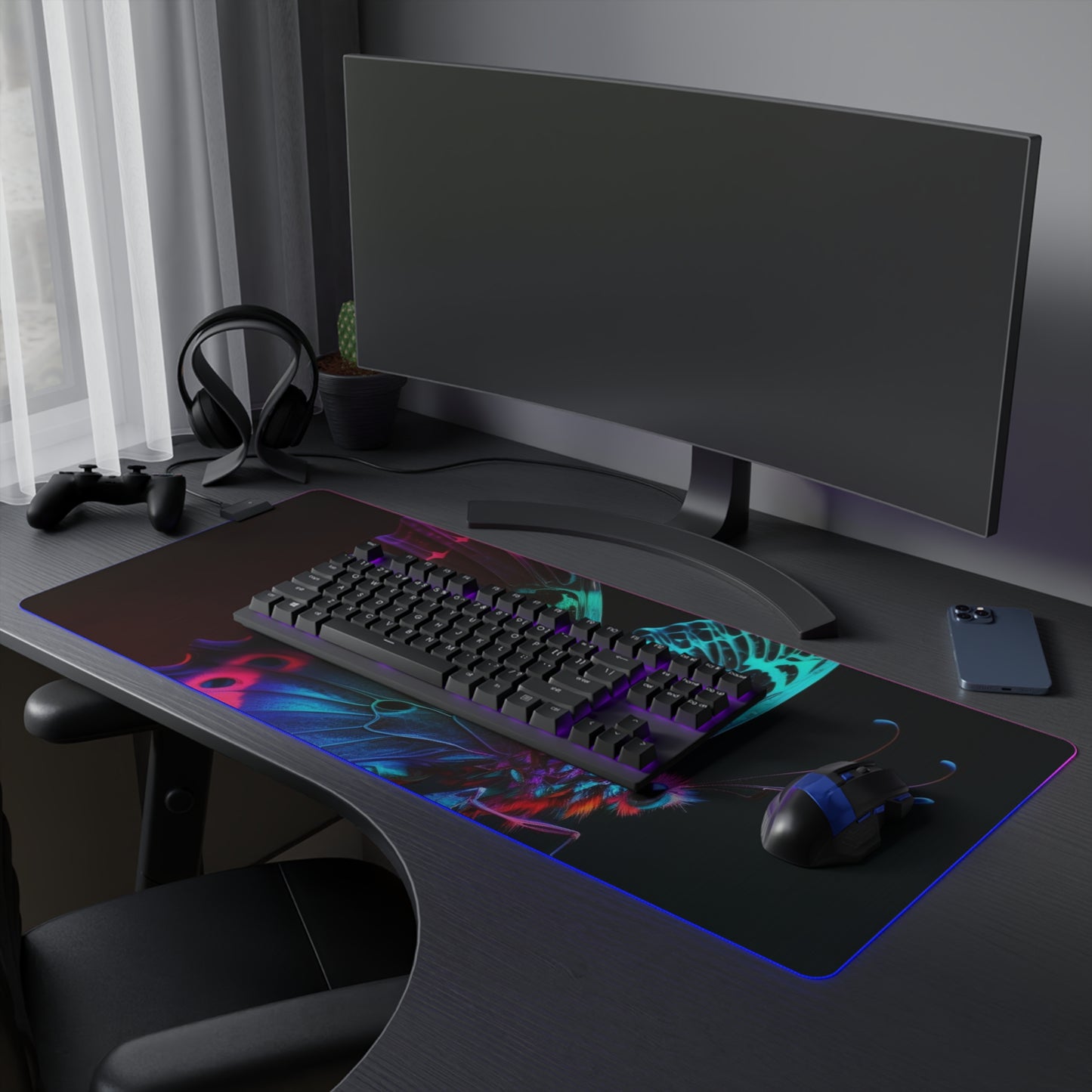 LED Gaming Mouse Pad Raw Hyper Color Butterfly 1