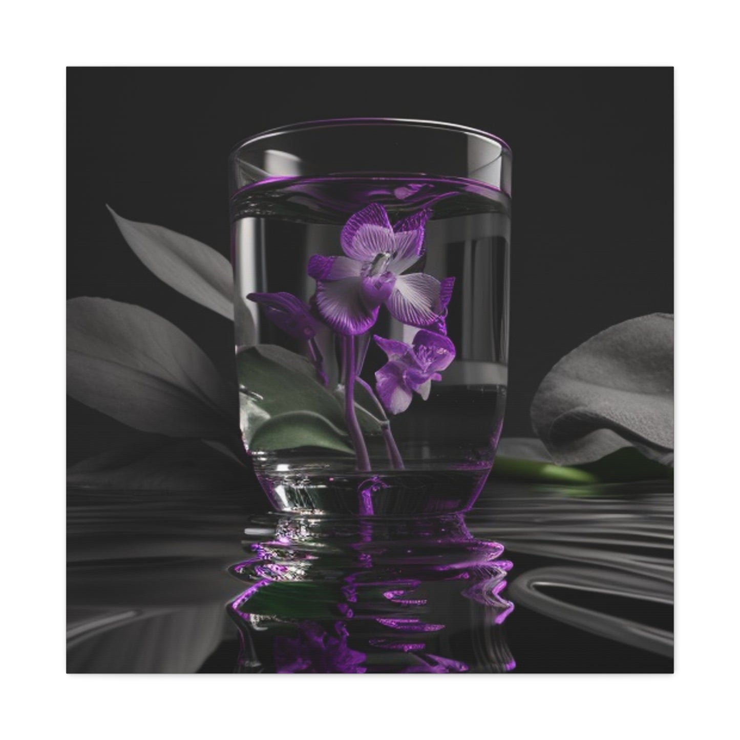 Canvas Gallery Wraps Purple Orchid Glass vase 1