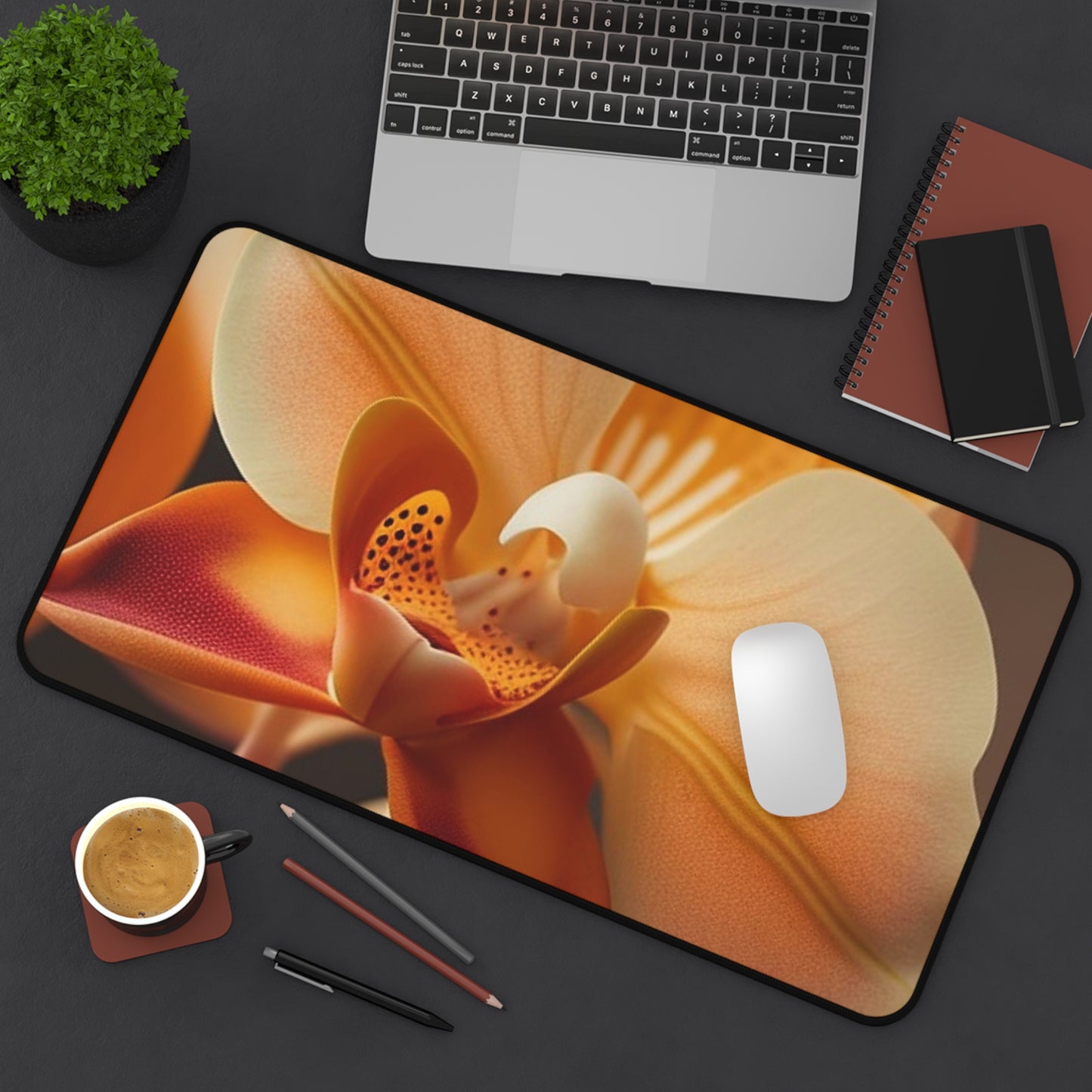 Desk Mat Orange Orchid 3