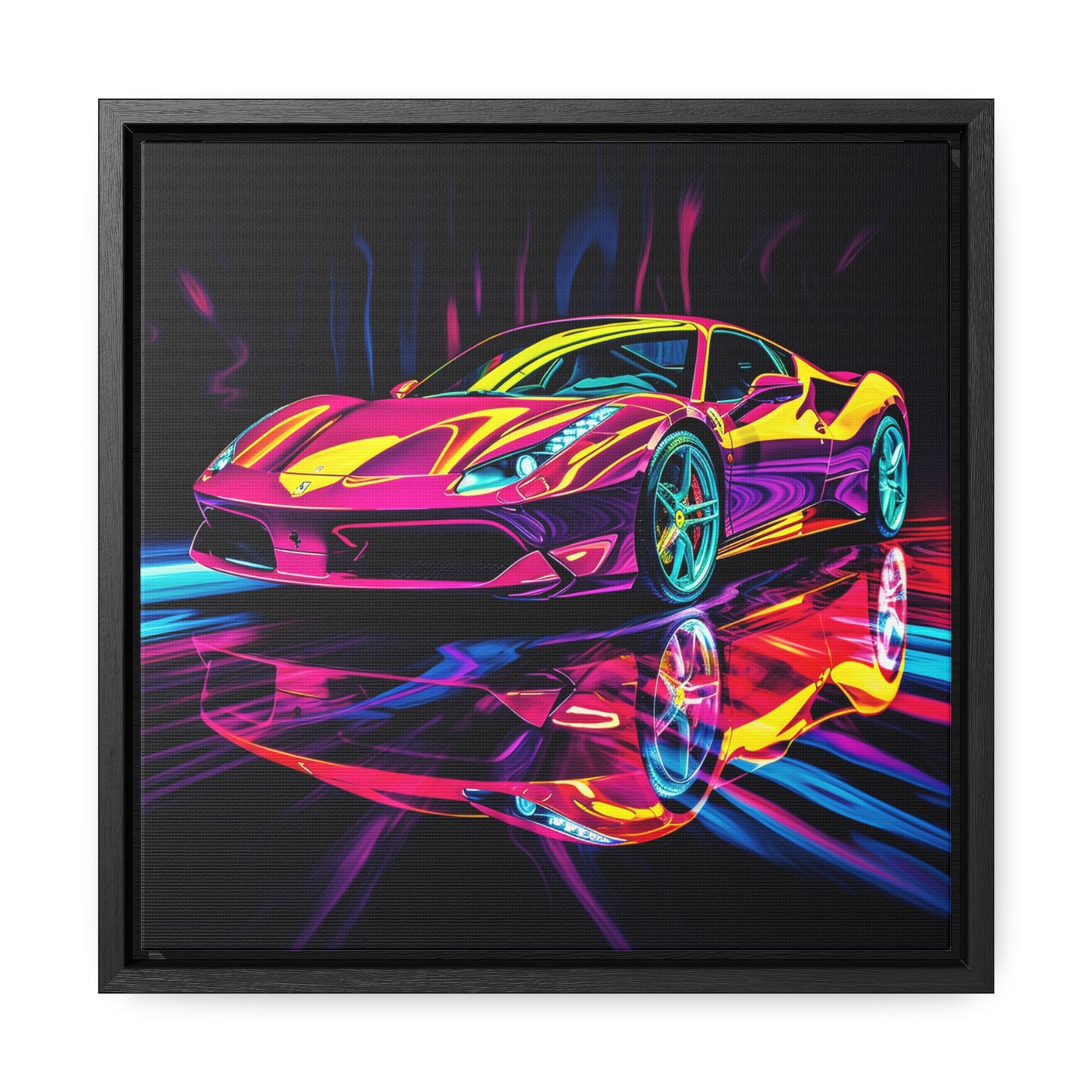 Gallery Canvas Wraps, Square Frame Pink Ferrari Macro 2