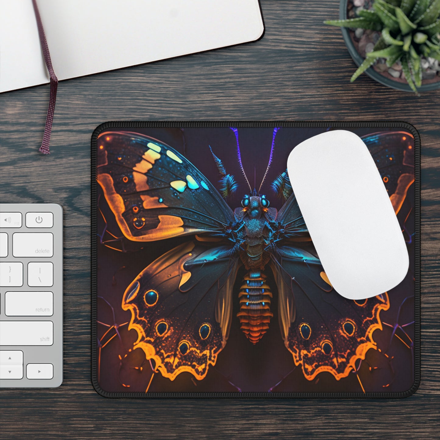 Gaming Mouse Pad  Neon Hue Butterfly 2