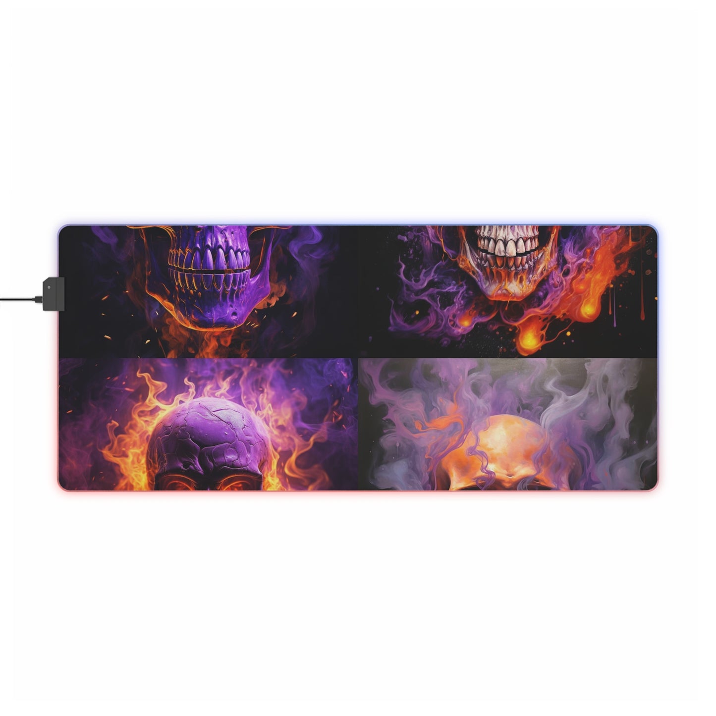 LED Gaming Mouse Pad Skull Flames 5