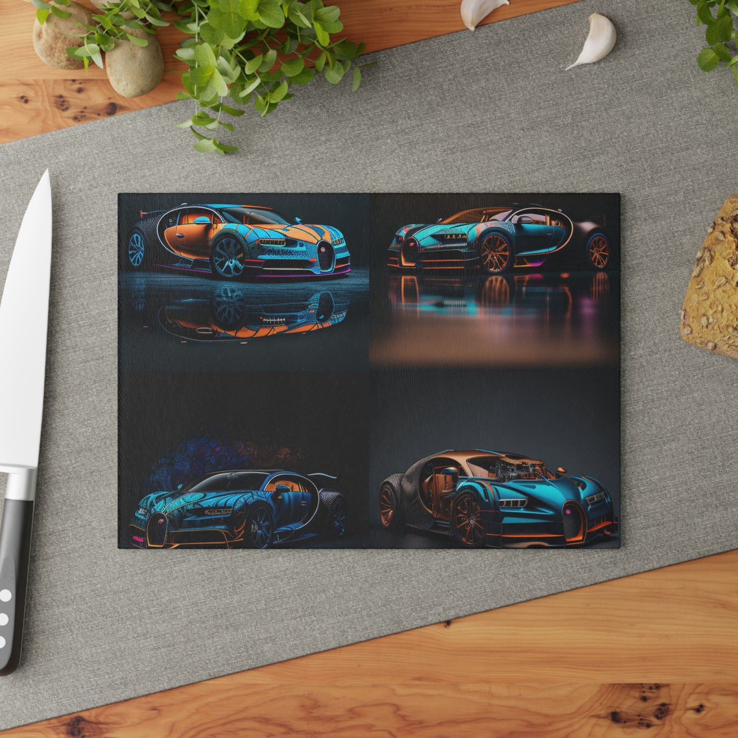 Glass Cutting Board Bugatti Blue 5