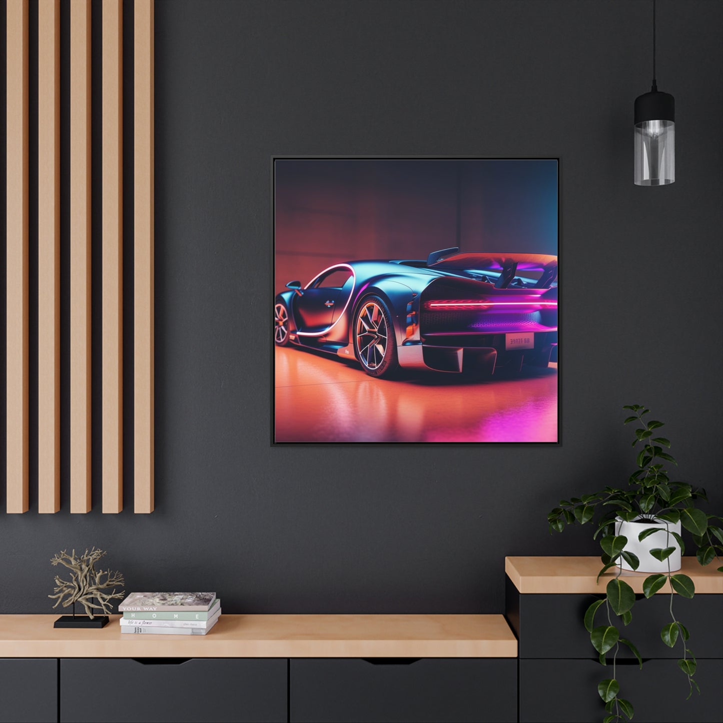 Gallery Canvas Wraps, Square Frame Hyper Bugatti Neon Chiron 2