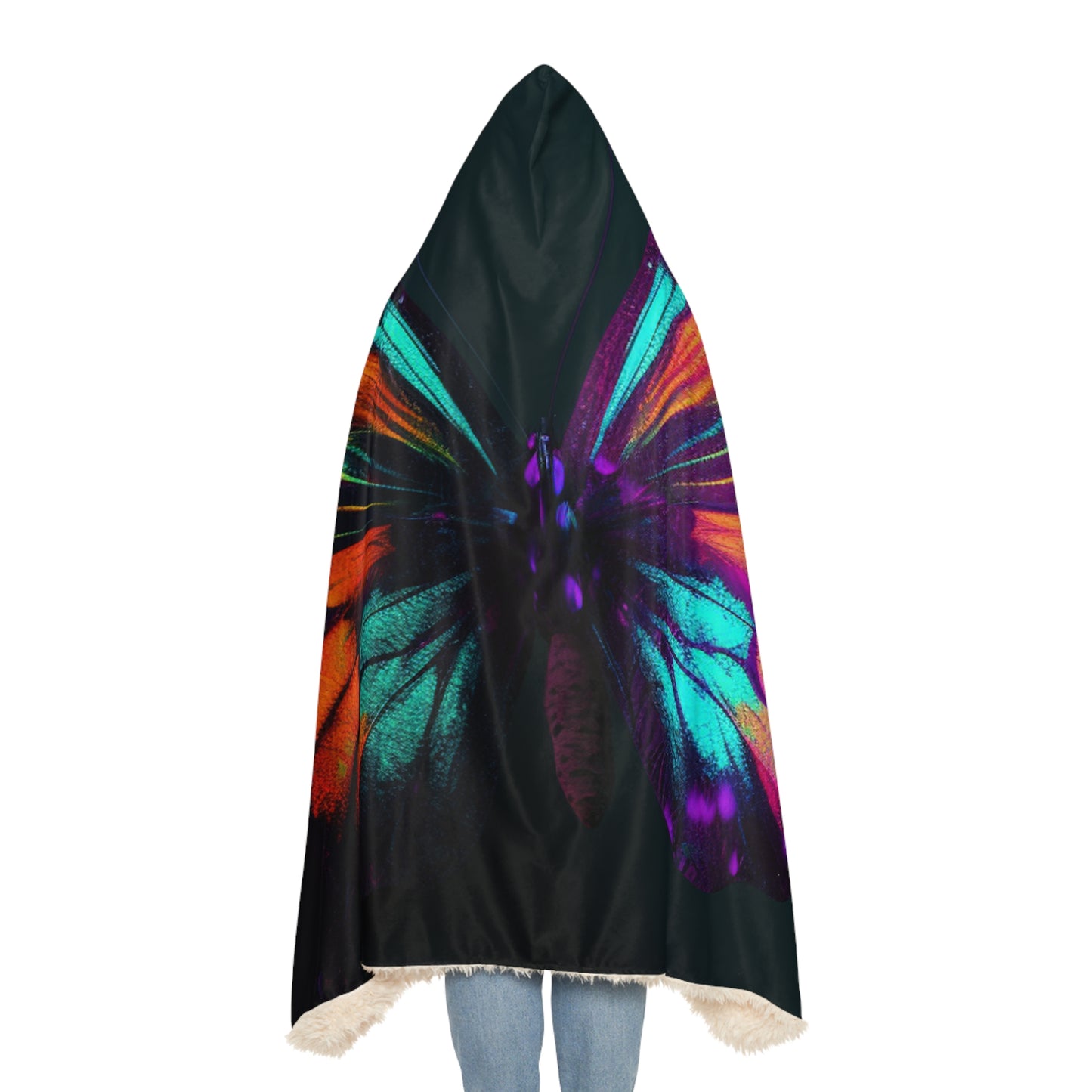 Snuggle Hooded Blanket Hyper Colorful Butterfly Purple 4