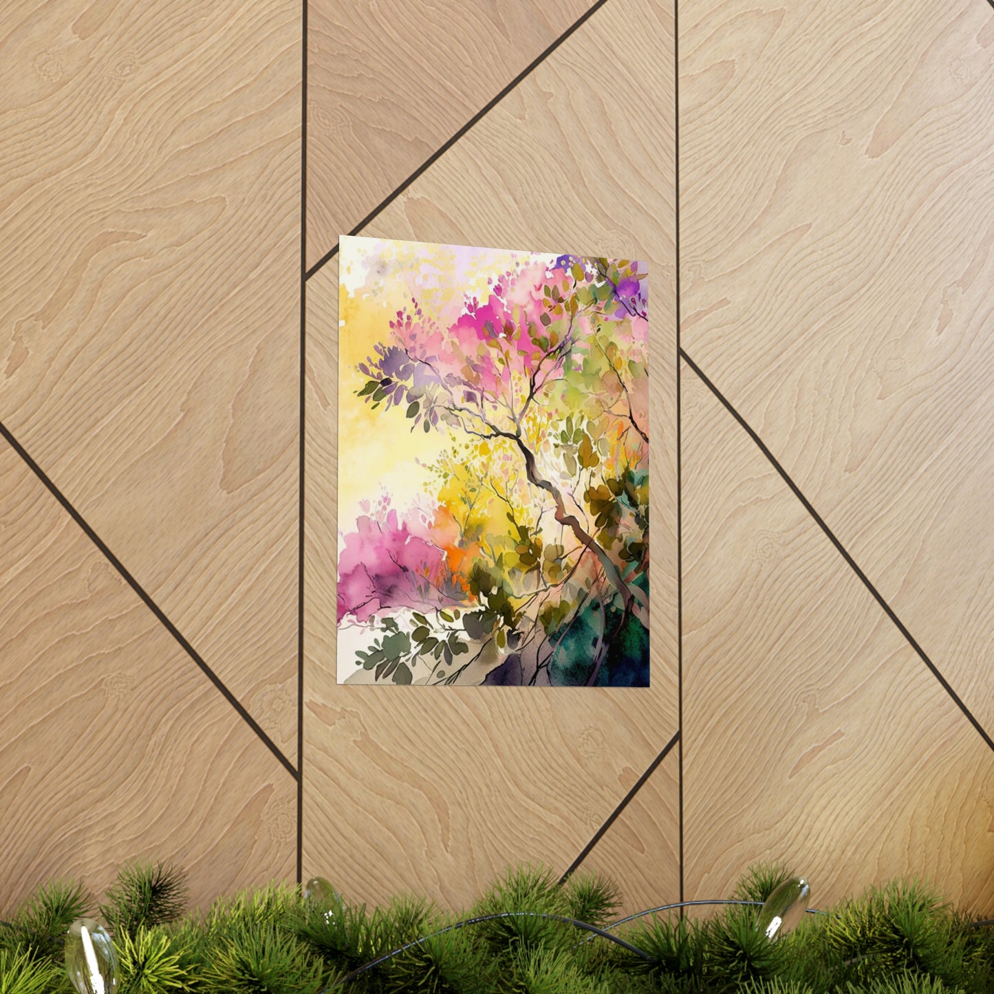 Premium Matte Vertical Posters Mother Nature Bright Spring Colors Realistic Watercolor 2