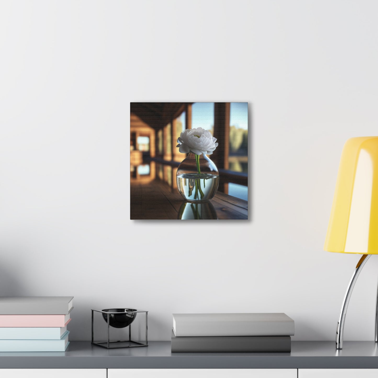 Canvas Gallery Wraps White Peony glass vase 3
