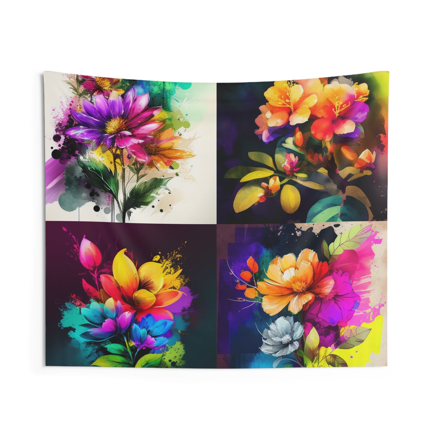 Indoor Wall Tapestries Bright Spring Flowers 5