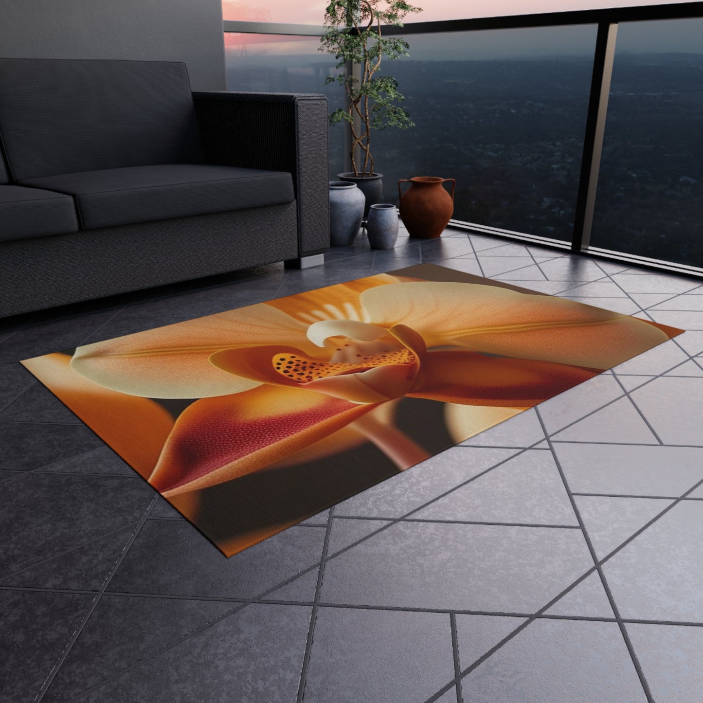 Outdoor Rug  Orange Orchid 3