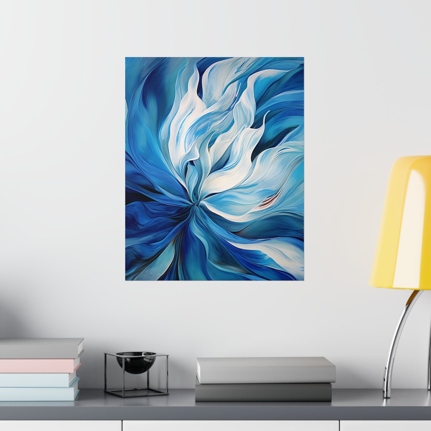 Premium Matte Vertical Posters Blue Tluip Abstract 1