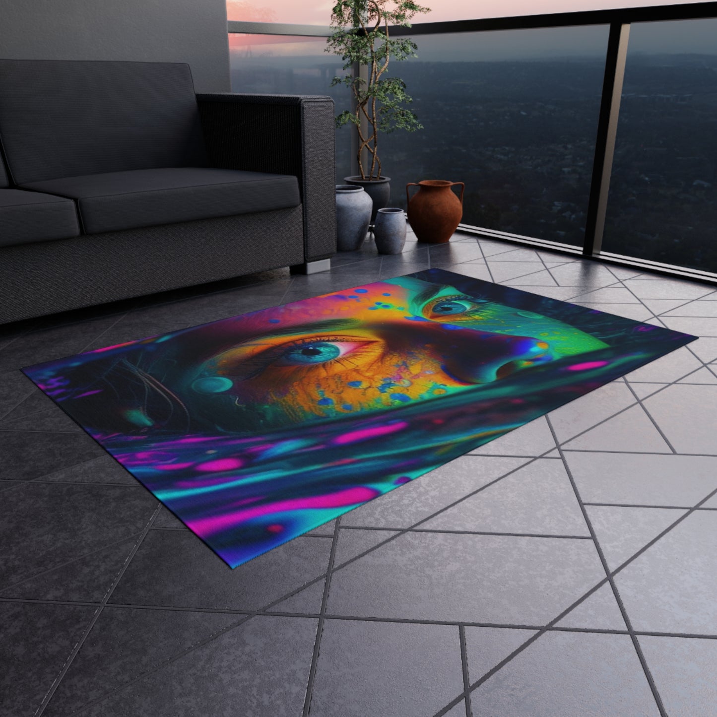 Outdoor Rug  Florescent Glow 3