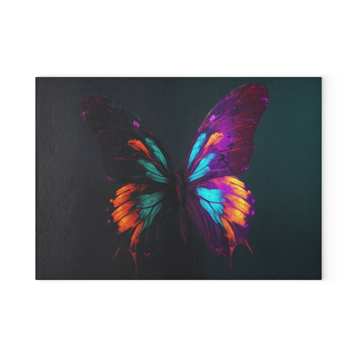 Glass Cutting Board Hyper Colorful Butterfly Purple 2