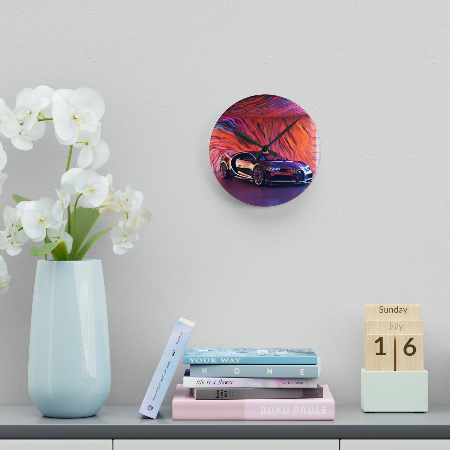 Acrylic Wall Clock Bugatti Abstract Flair 4