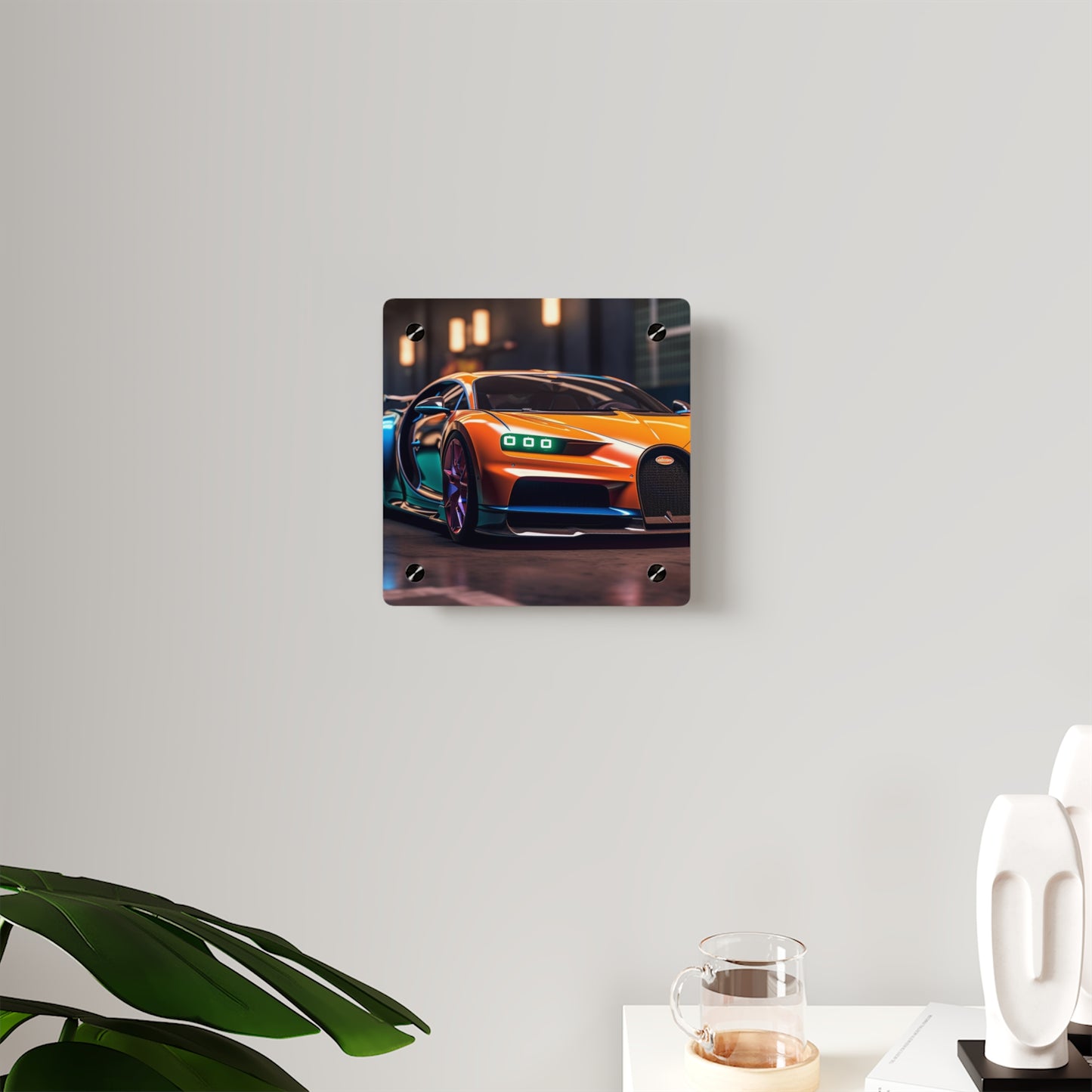 Acrylic Wall Art Panels Hyper Bugatti Neon Chiron 1