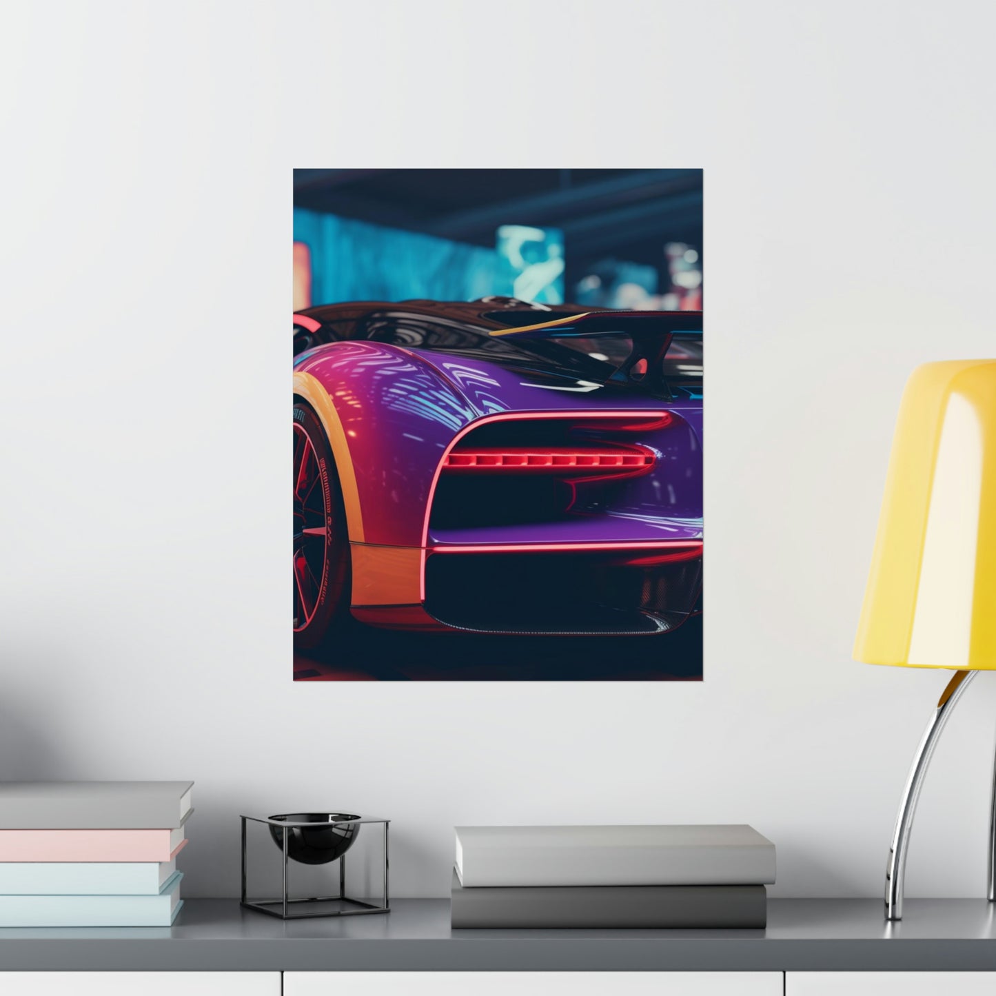 Premium Matte Vertical Posters Hyper Bugatti Neon Chiron 3