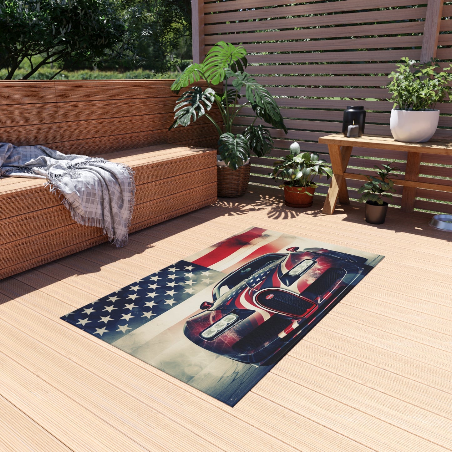 Outdoor Rug  Abstract American Flag Background Bugatti 1