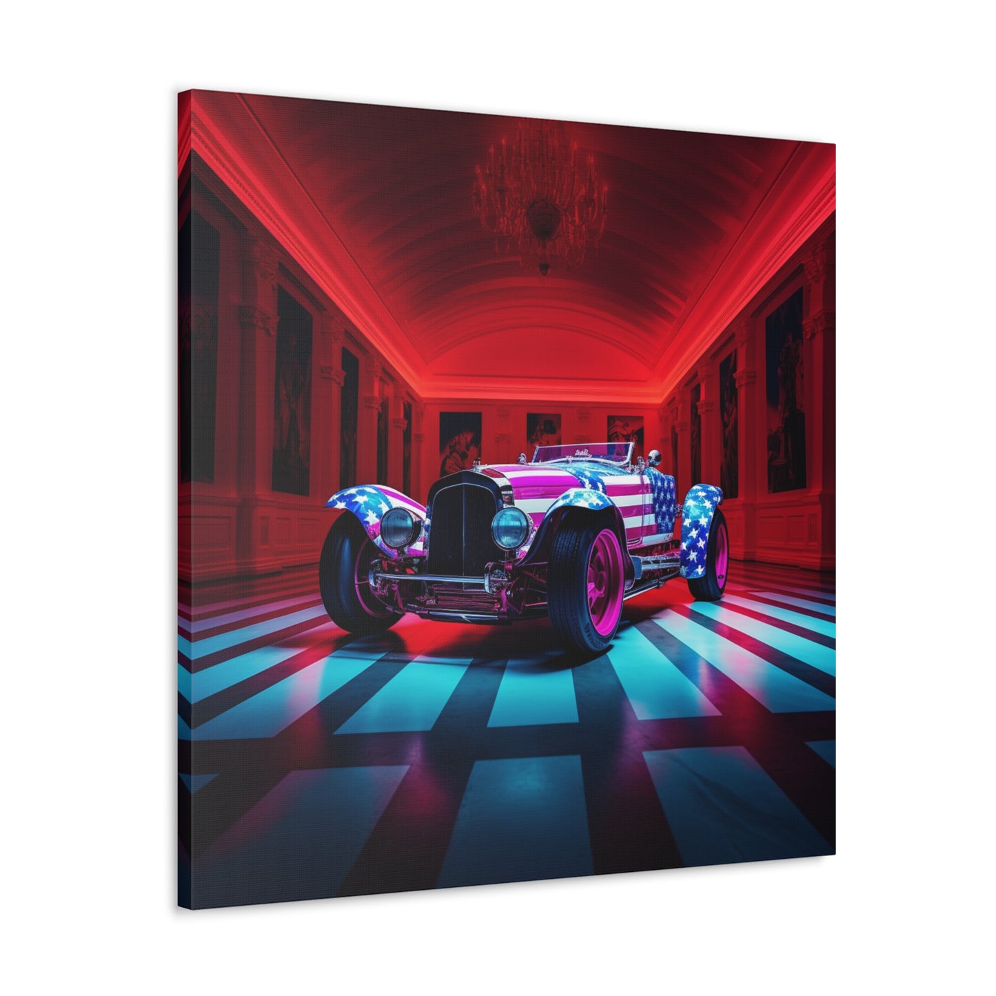 Canvas Gallery Wraps Macro Bugatti American Flag 3