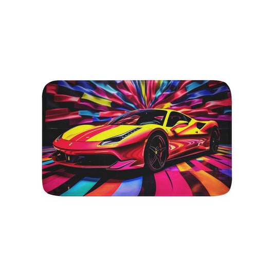 Memory Foam Bath Mat Macro Flag Ferrari 3