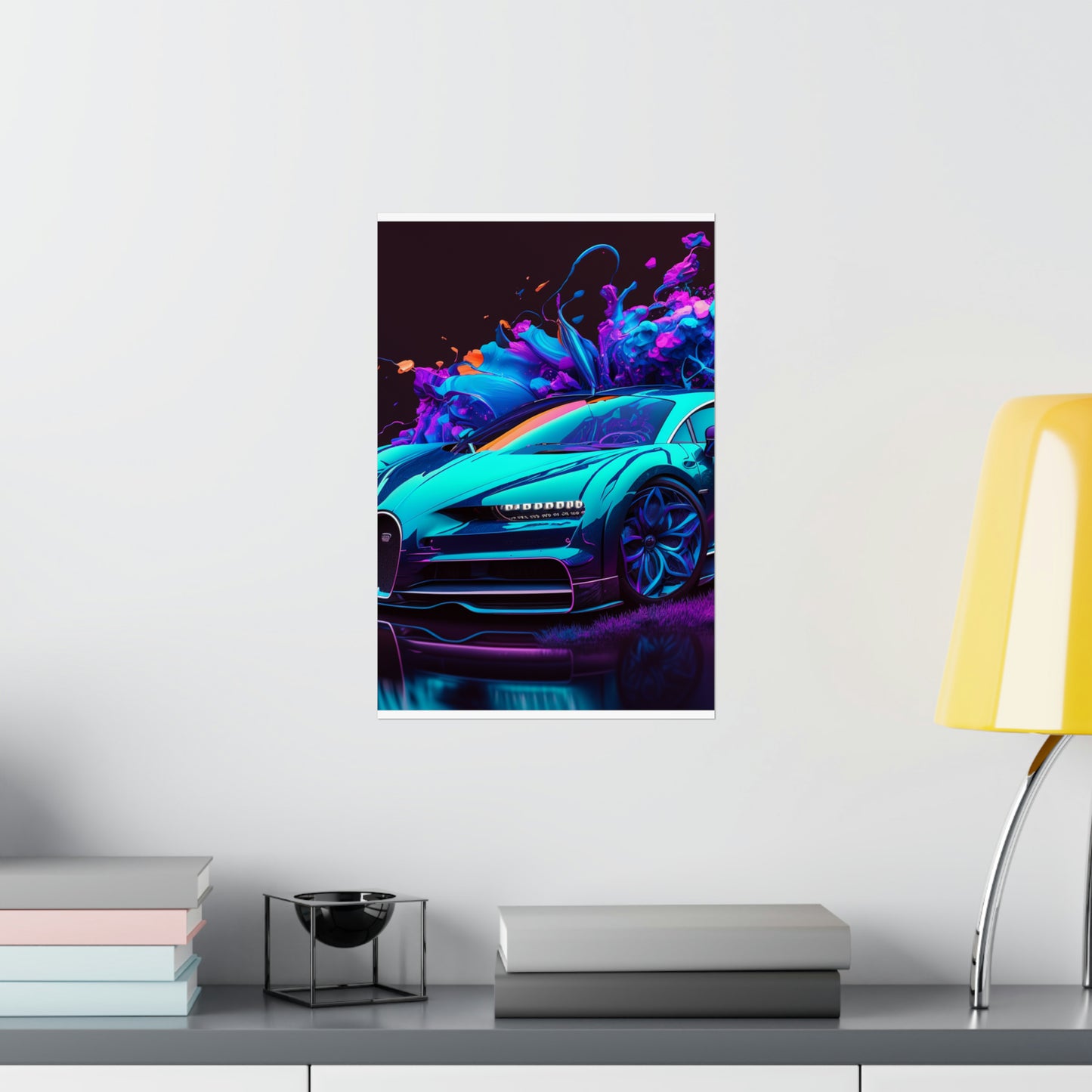 Premium Matte Vertical Posters Bugatti Neon Chiron 3