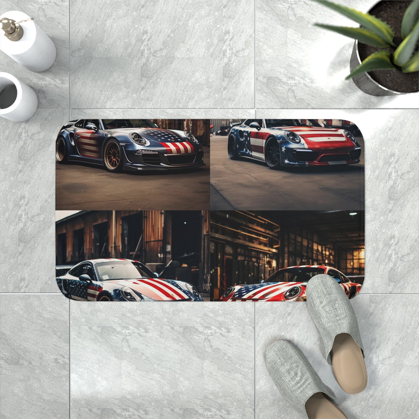 Memory Foam Bath Mat American Flag Porsche 5