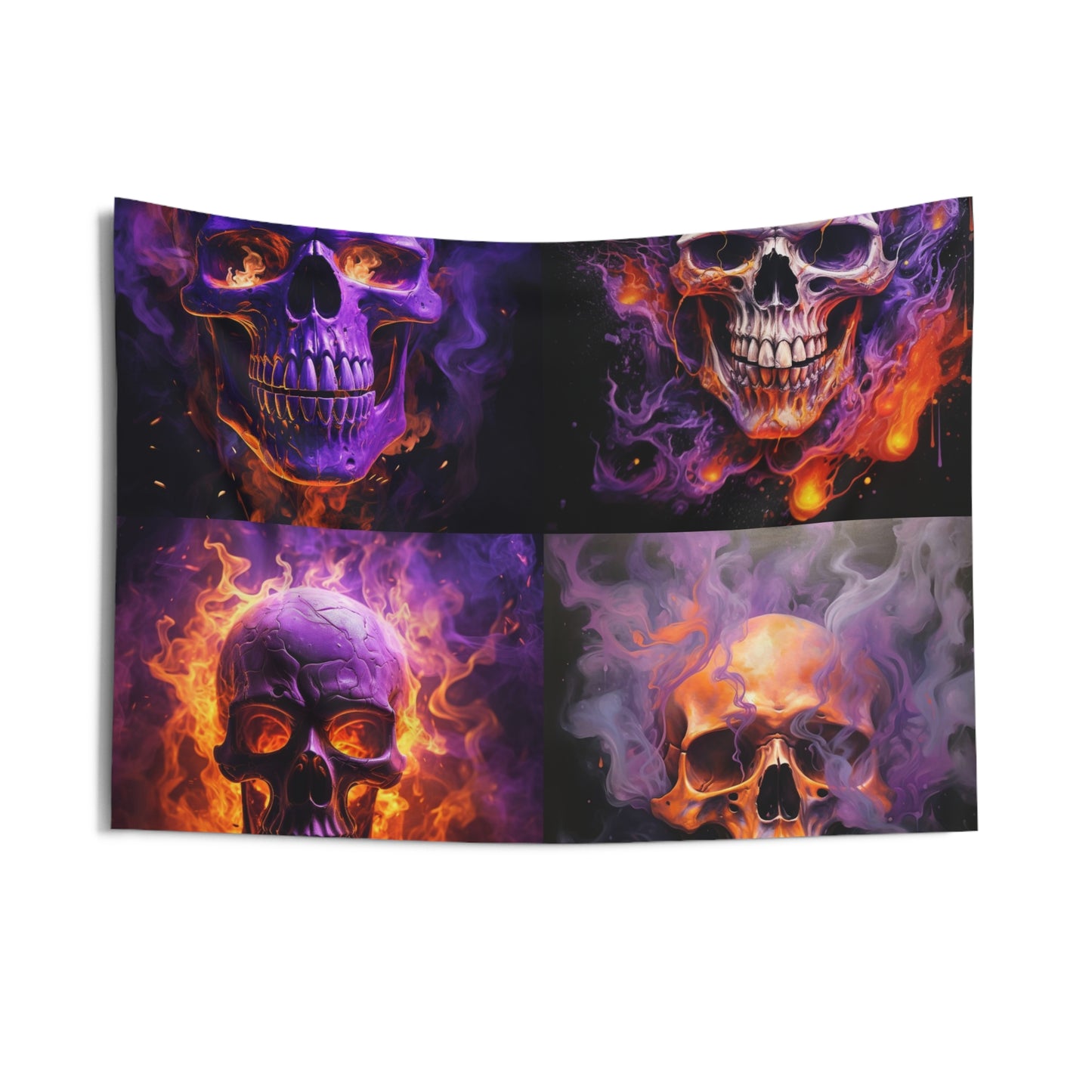 Indoor Wall Tapestries Skull Flames 5