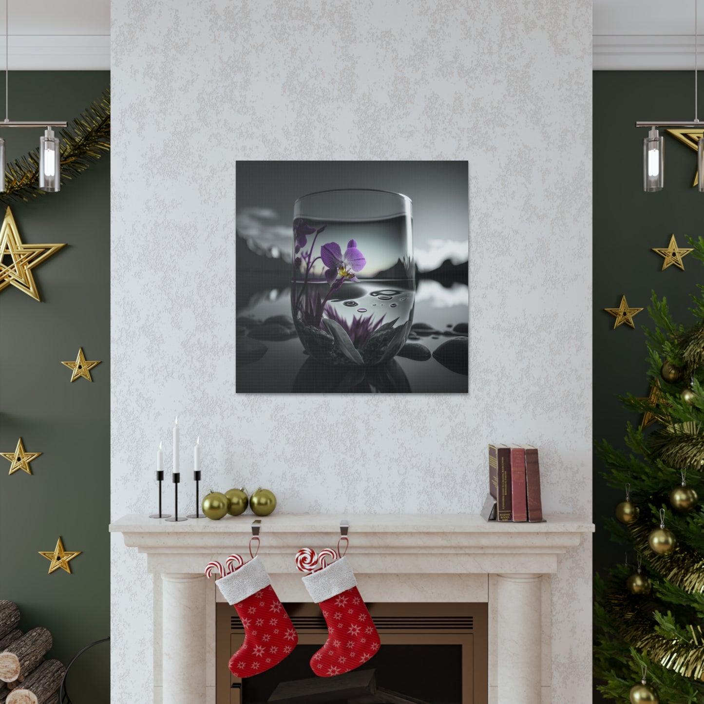 Canvas Gallery Wraps Purple Orchid Glass vase 2