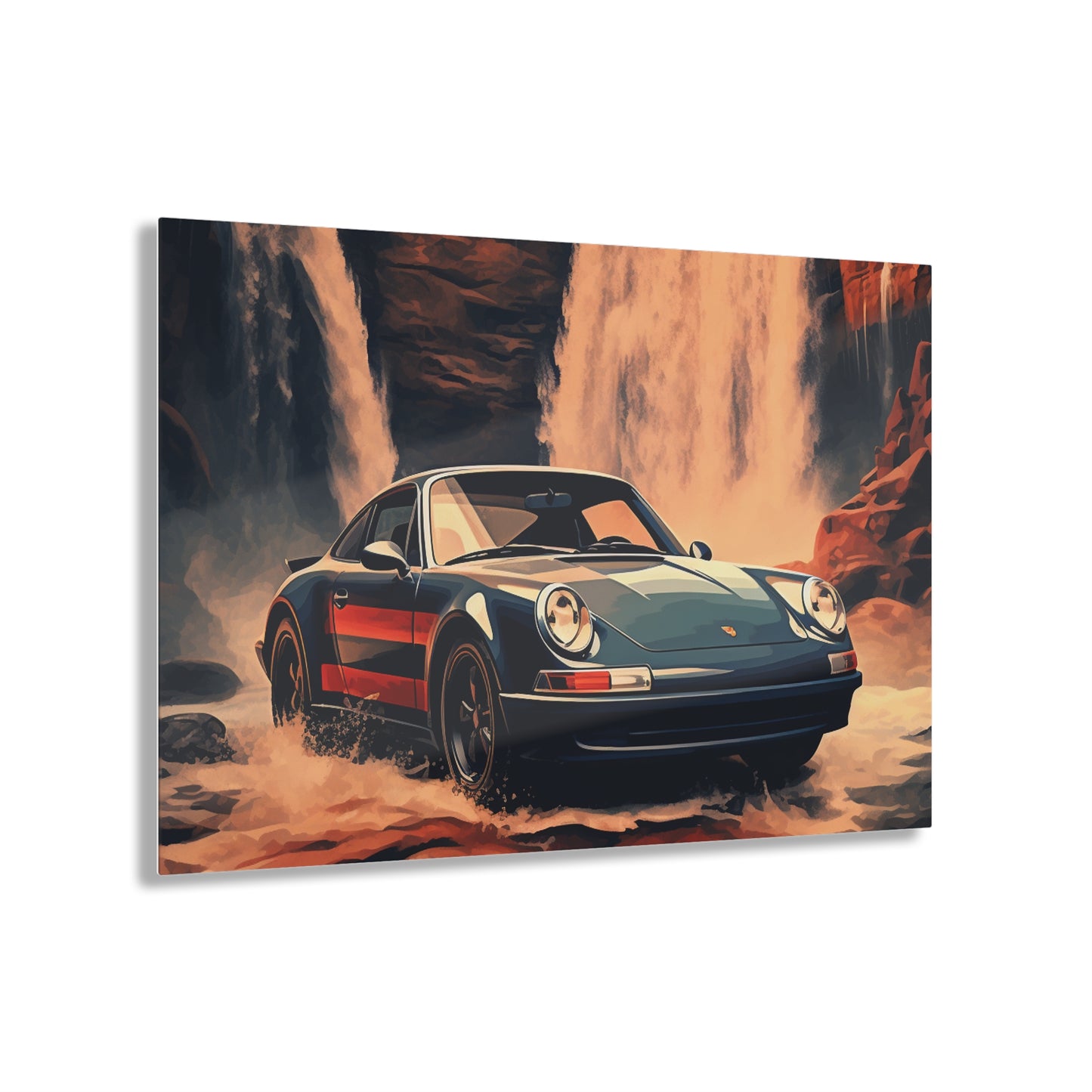 Acrylic Prints American Flag Porsche Abstract 3