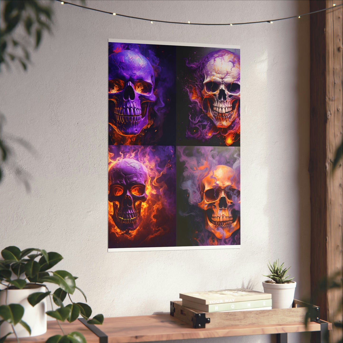 Premium Matte Vertical Posters Skull Flames 5