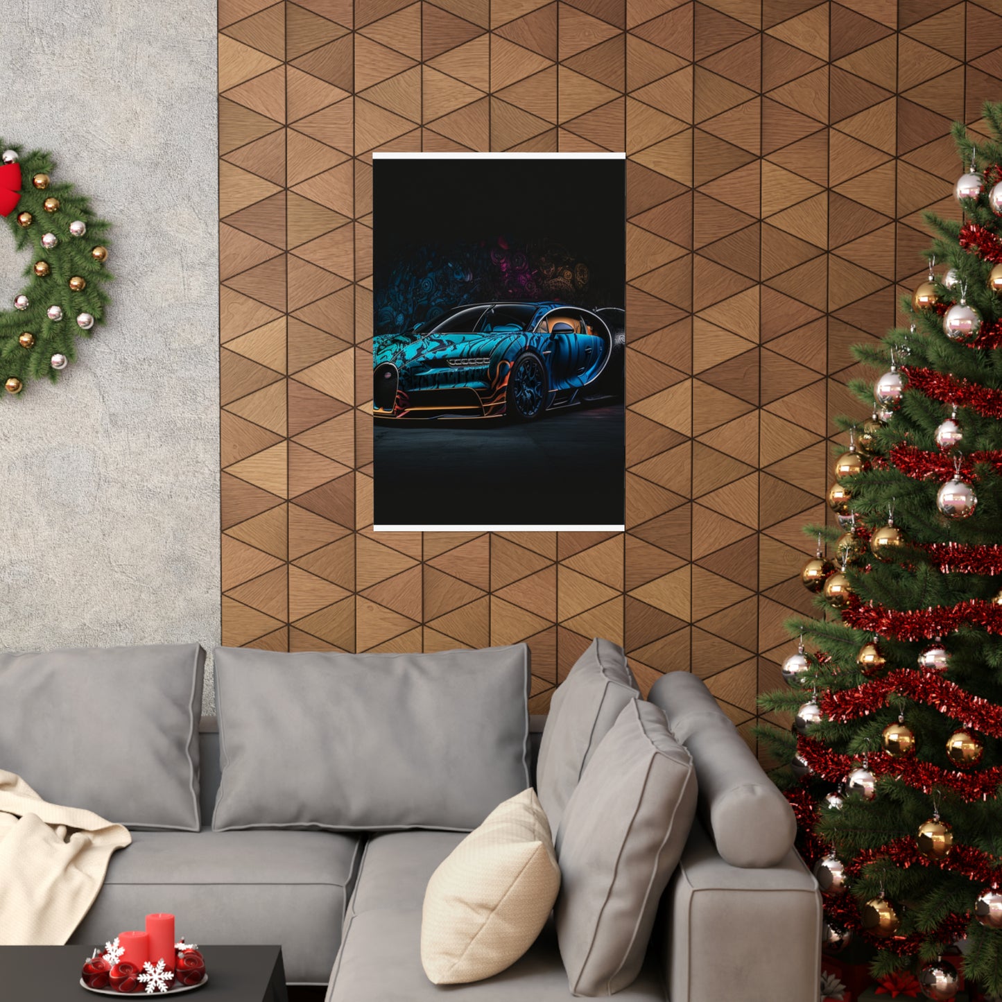 Premium Matte Vertical Posters Bugatti Blue 3