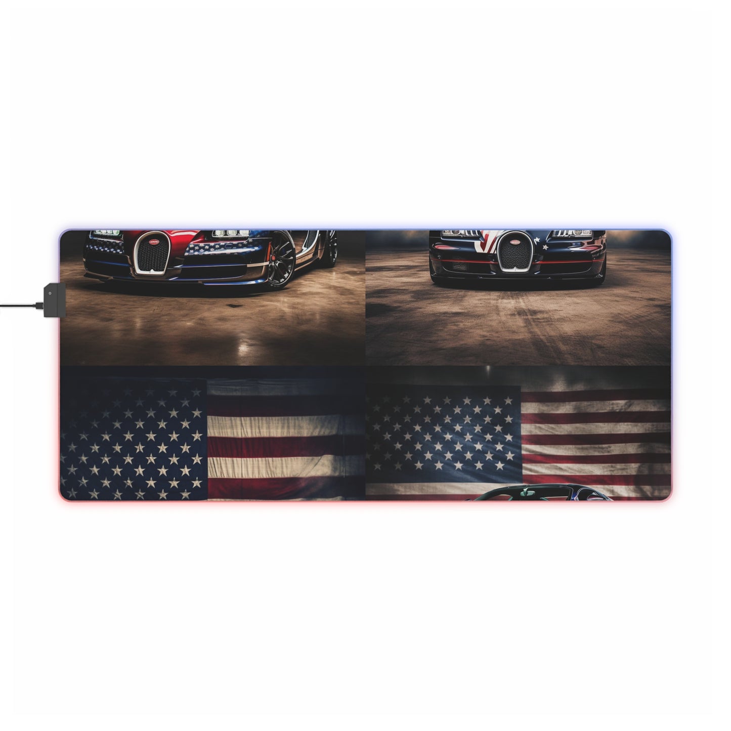 LED Gaming Mouse Pad Bugatti American Flag 5