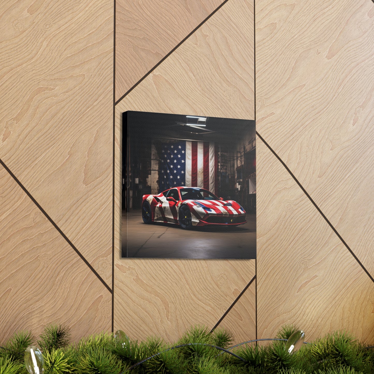 Canvas Gallery Wraps American Flag Farrari 2