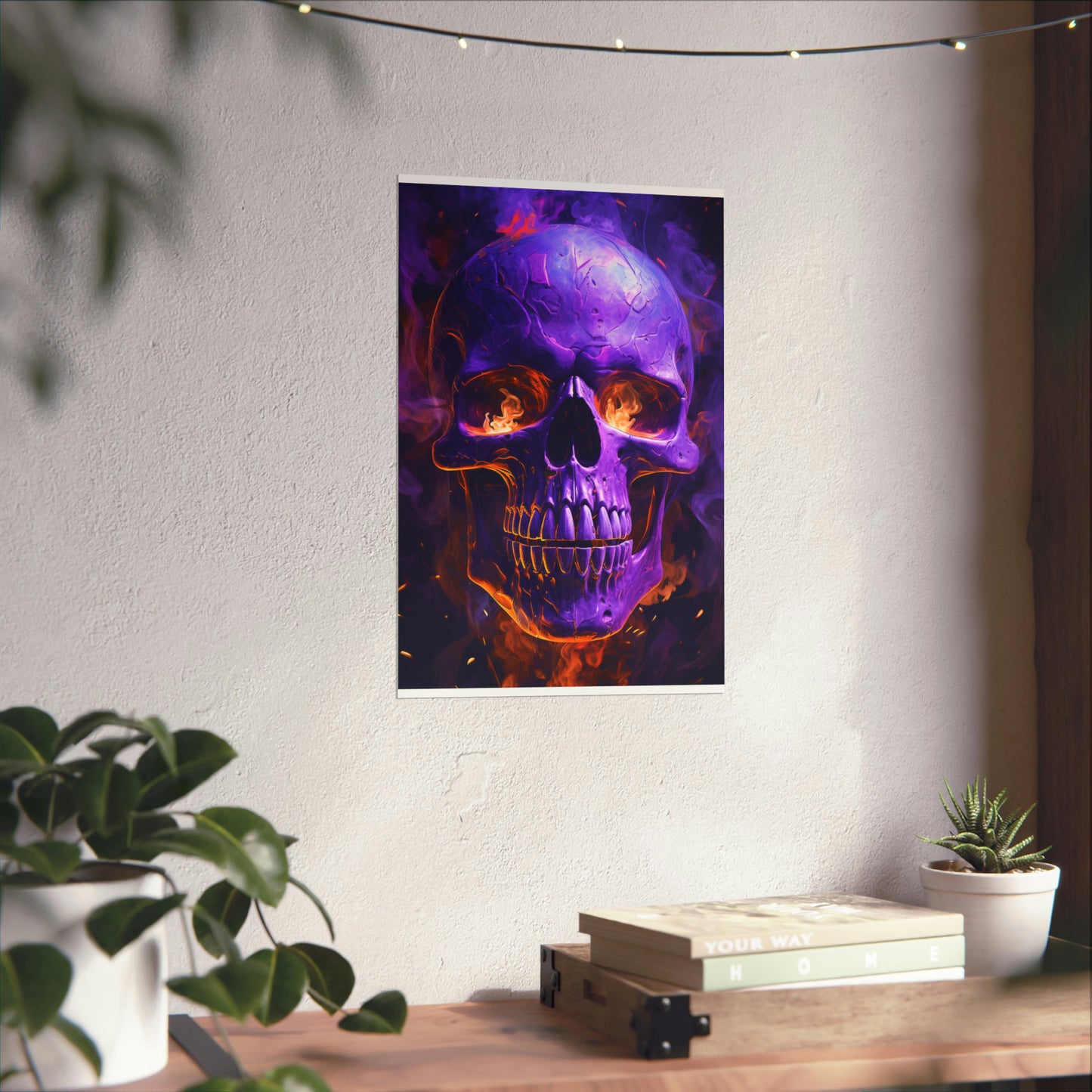 Premium Matte Vertical Posters Skull Flames 1