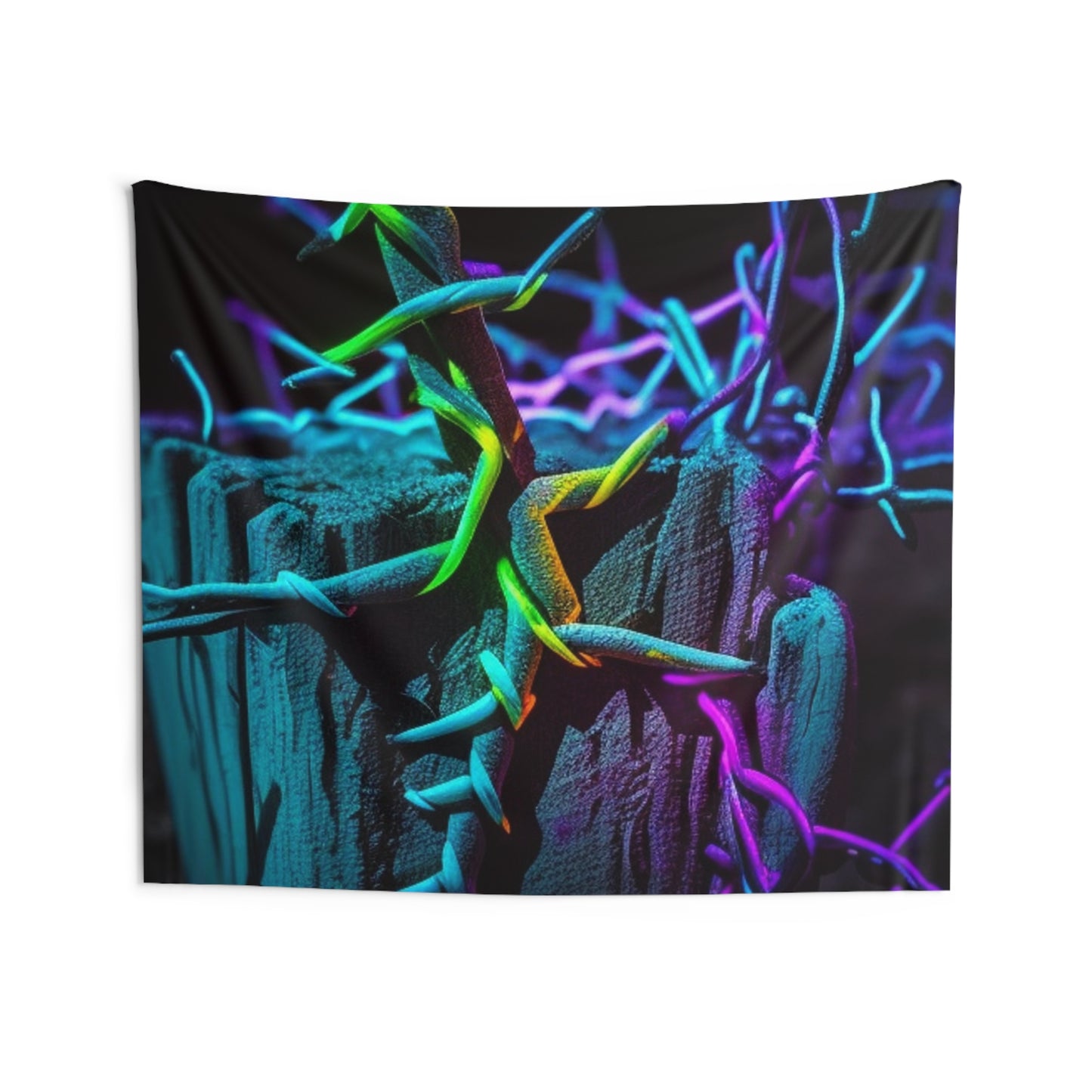Indoor Wall Tapestries Macro Neon Barbs 3