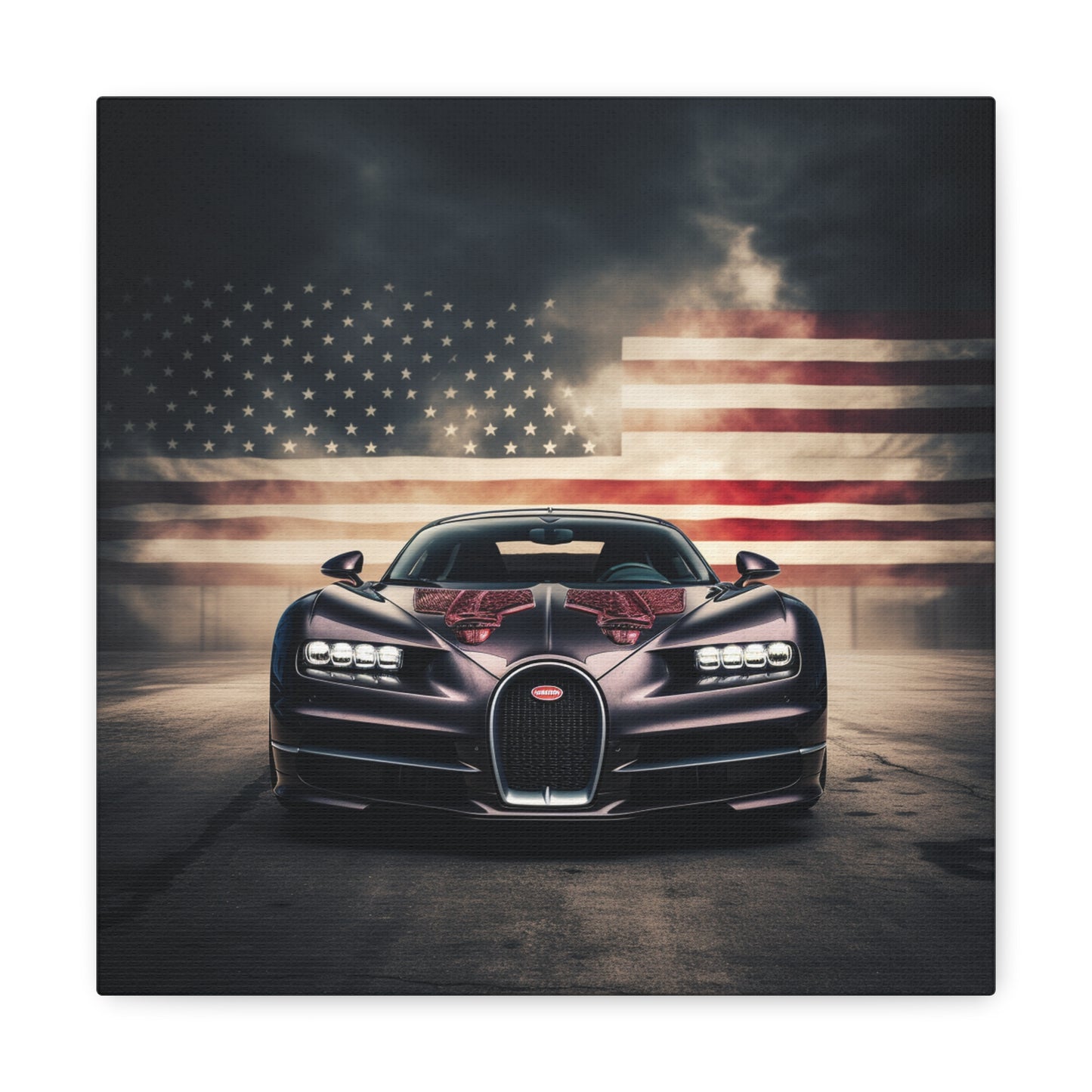 Canvas Gallery Wraps American Flag Background Bugatti 2