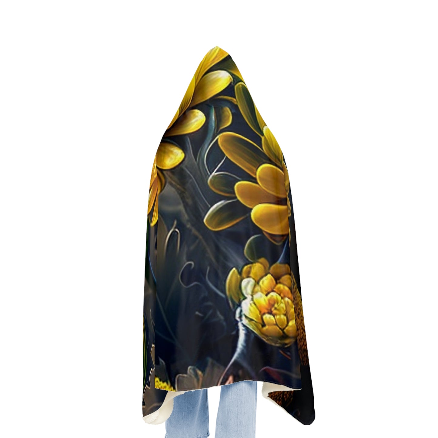 Snuggle Hooded Blanket Yellow Hermosas Flores Amarillas 3