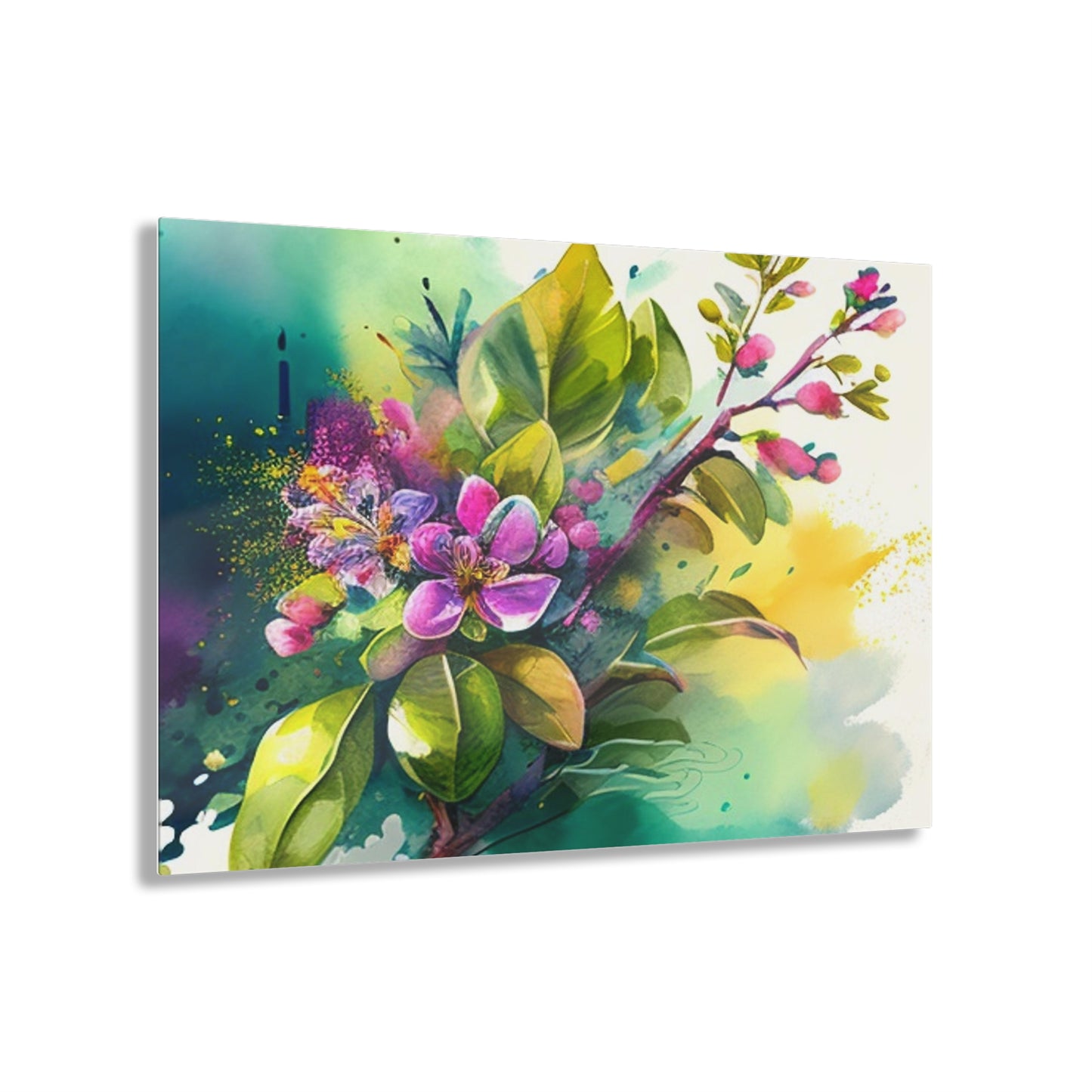 Acrylic Prints Mother Nature Bright Spring Colors Realistic Watercolor 1