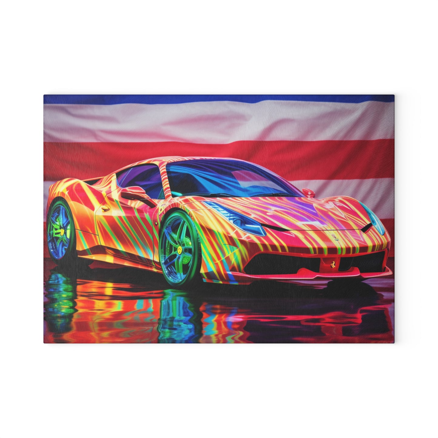 Glass Cutting Board Hyper Colorfull Ferrari 4