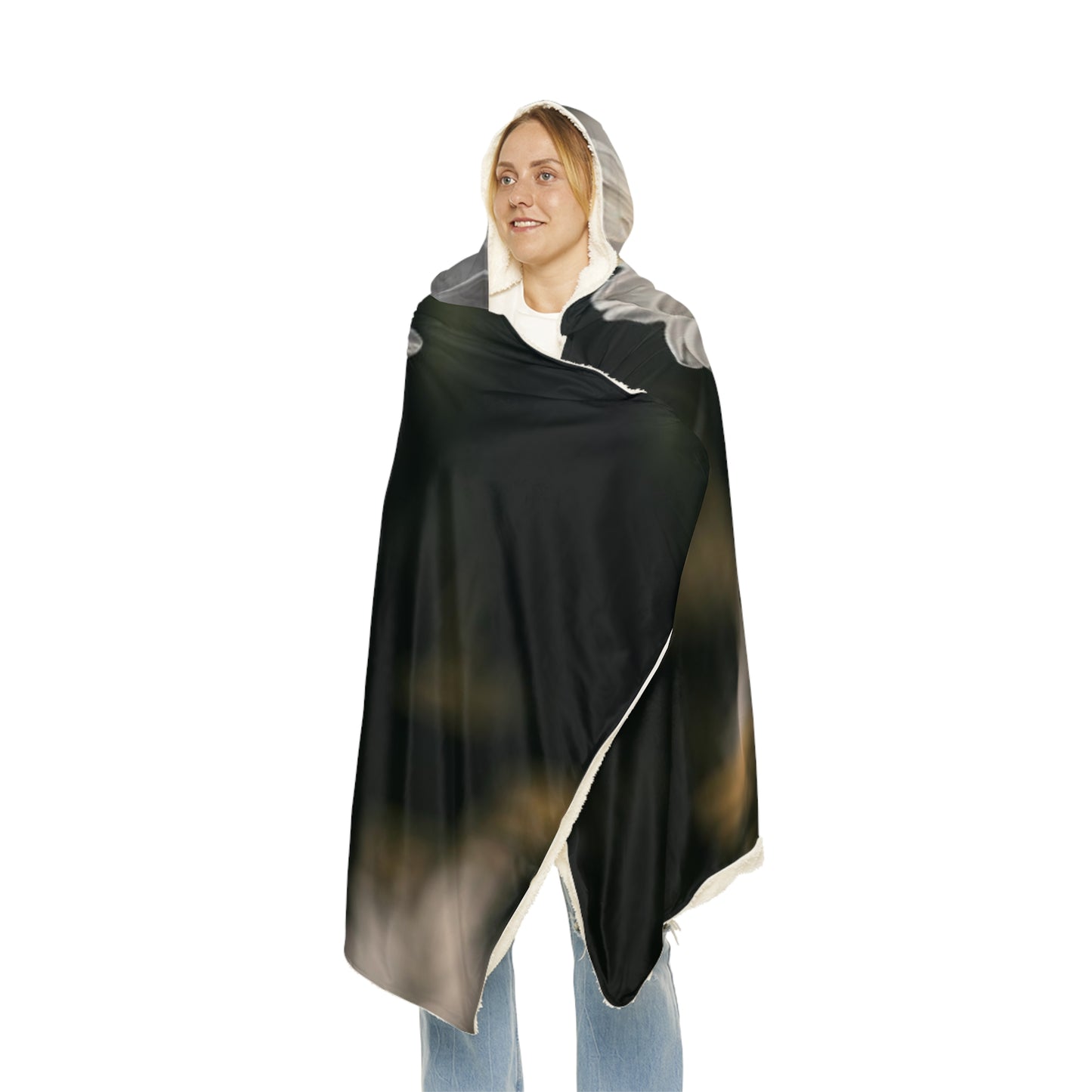 Snuggle Hooded Blanket White Dahlia 2