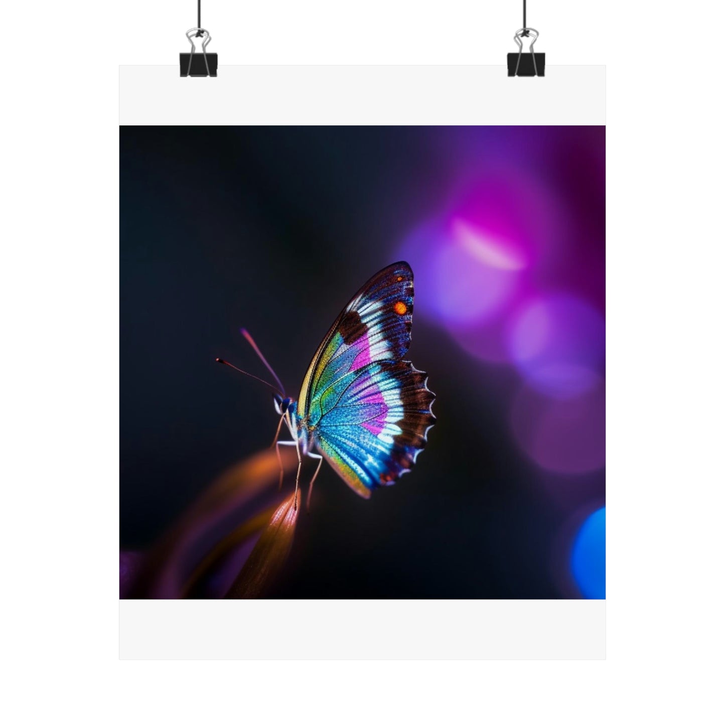 Premium Matte Vertical Posters Photo Realistic Butterfly 1