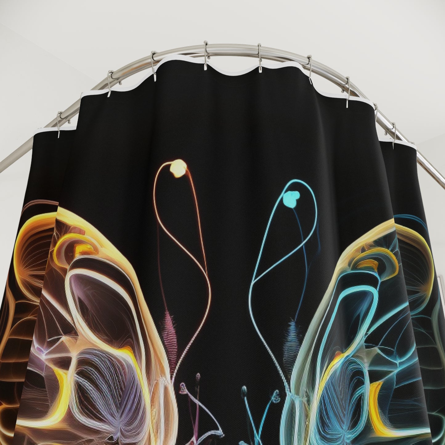 Polyester Shower Curtain Neon Glo Butterfly 3