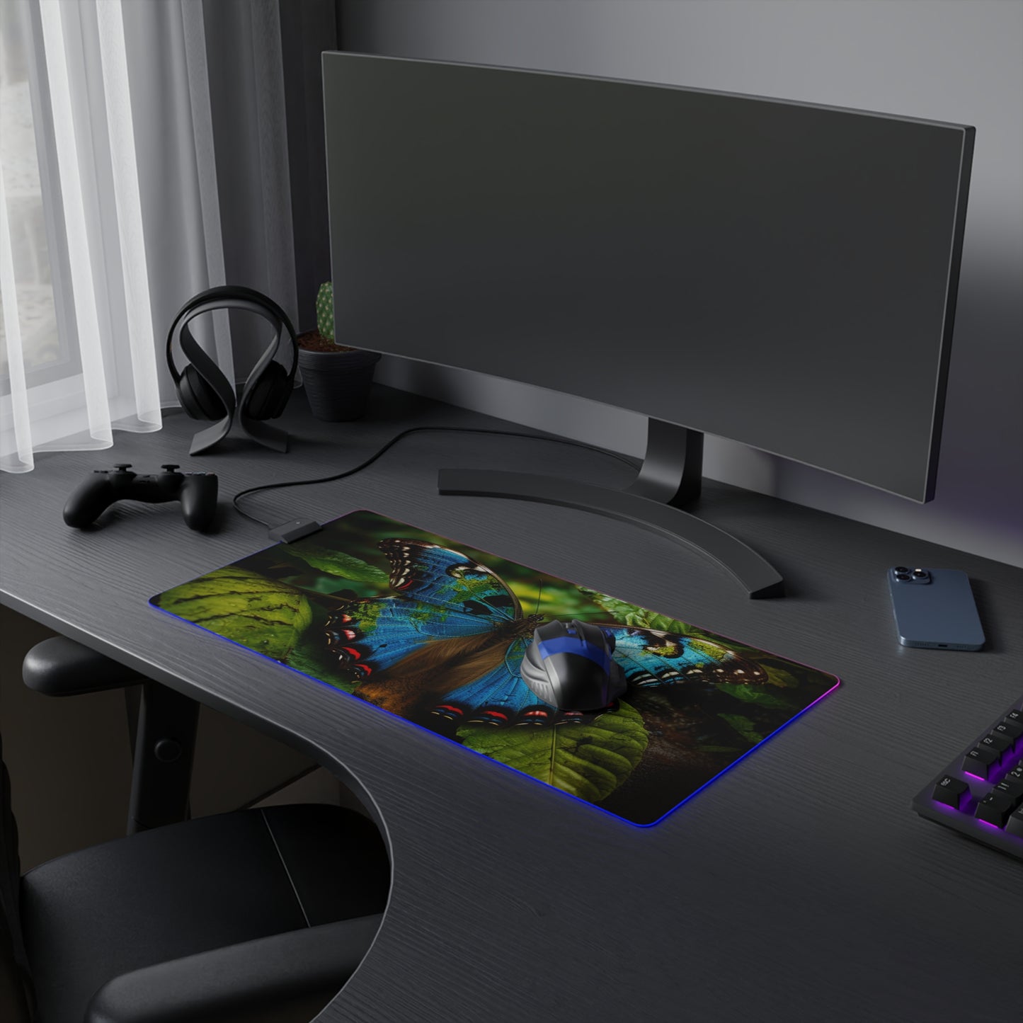 LED Gaming Mouse Pad Jungle Butterfly 2