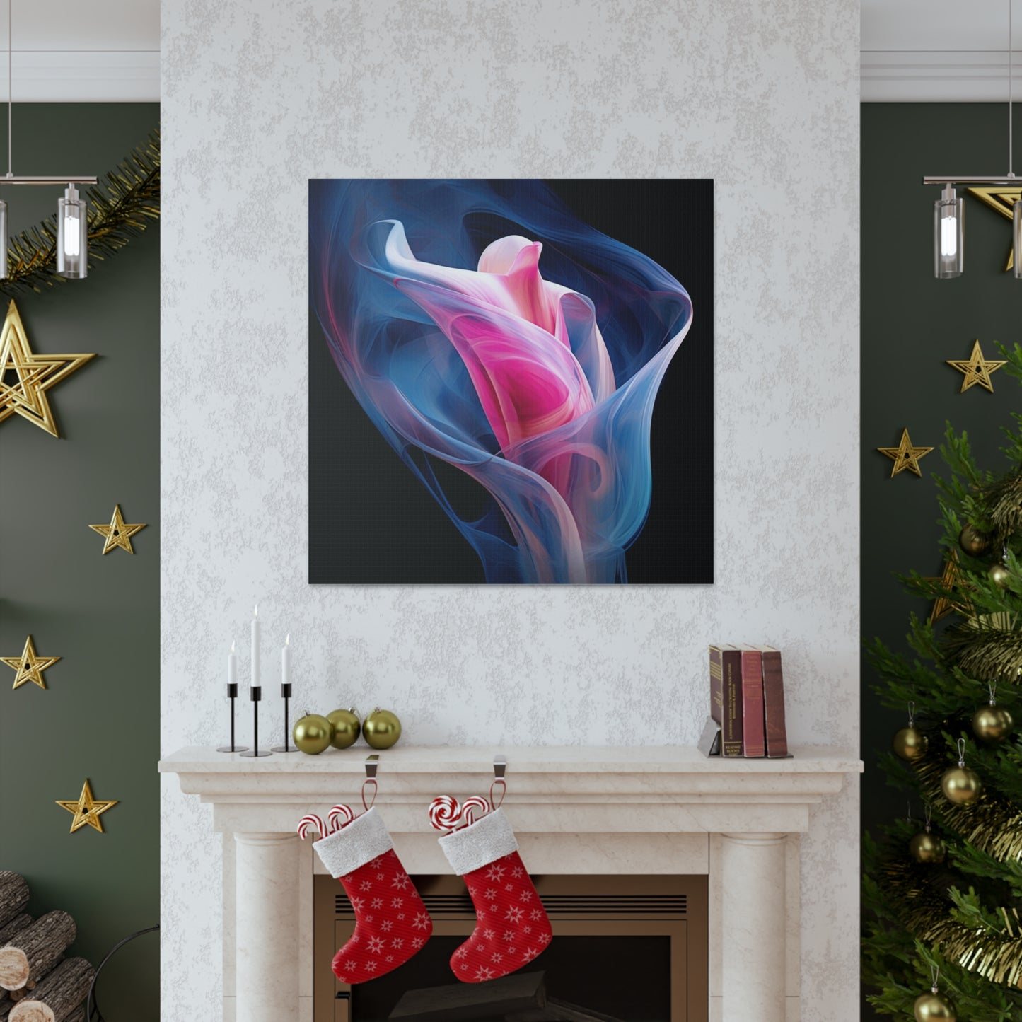 Canvas Gallery Wraps Pink & Blue Tulip Rose 3