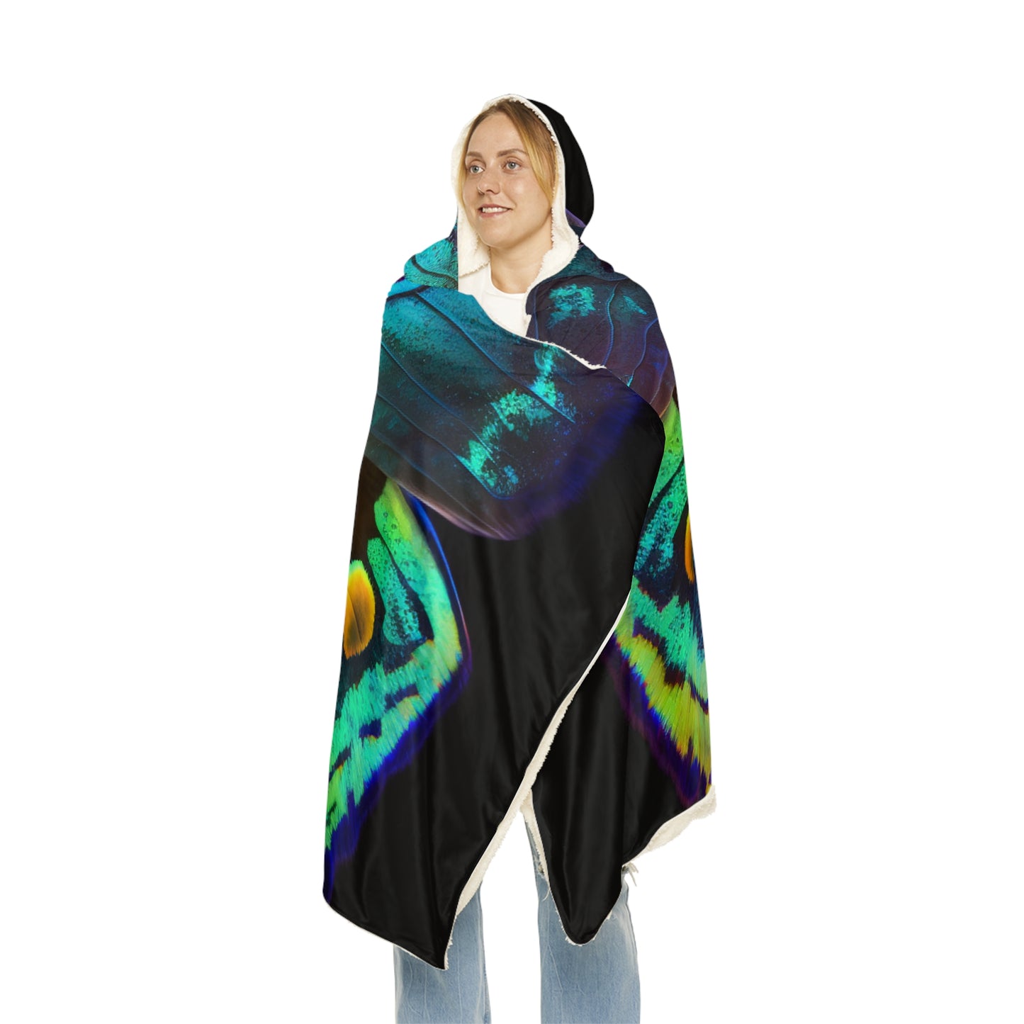 Snuggle Hooded Blanket Neon Hue Butterfly 4