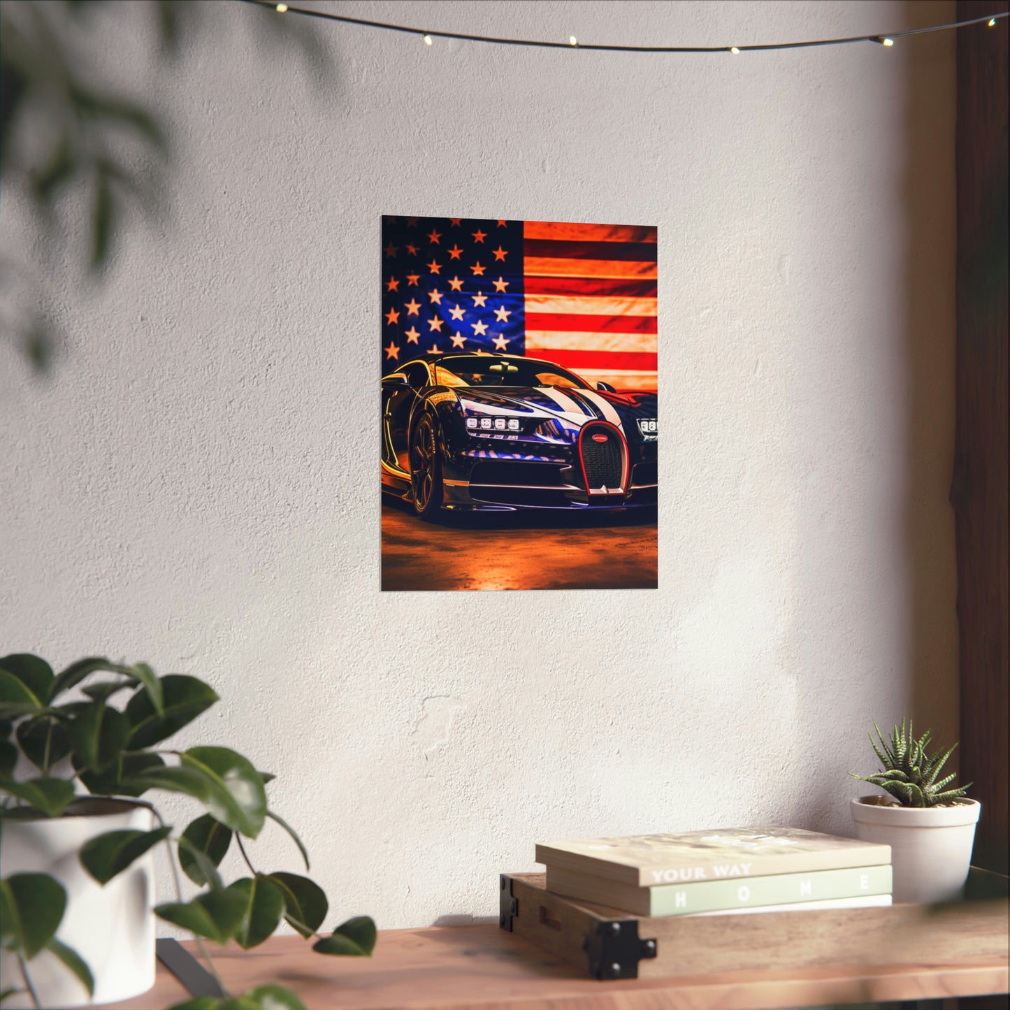 Premium Matte Vertical Posters Macro Bugatti American Flag 4